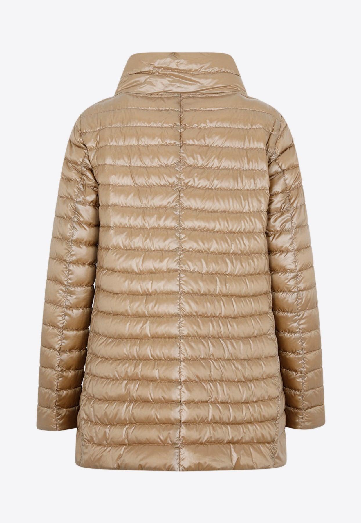 Herno A-shape Reversible Down Jacket in Natural | Lyst