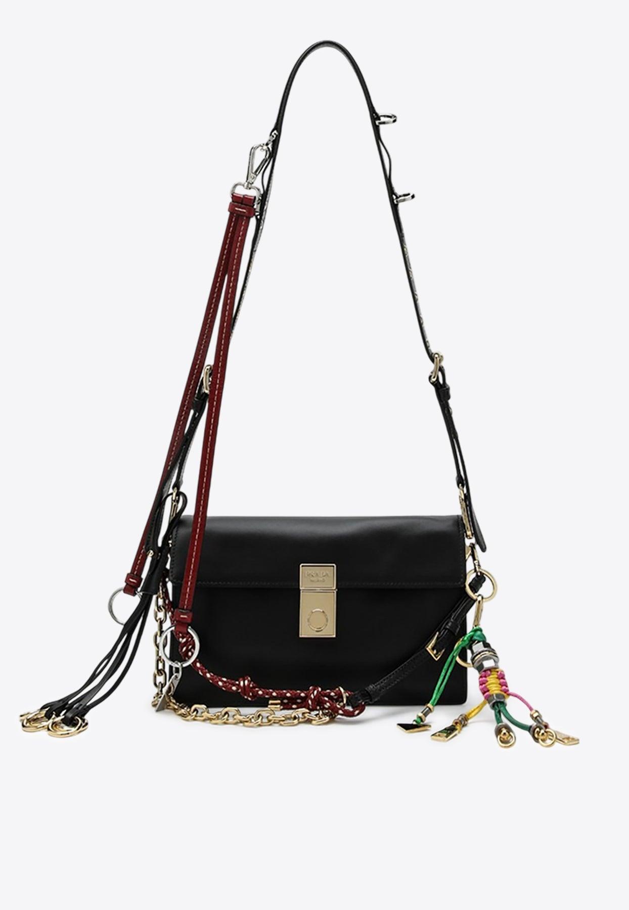 ショルダーバッグ・ポシェット Prada Soft Sound small leather shoulder bag with charms Black Prada Soft Sound Small Leather Shoulder Bag With