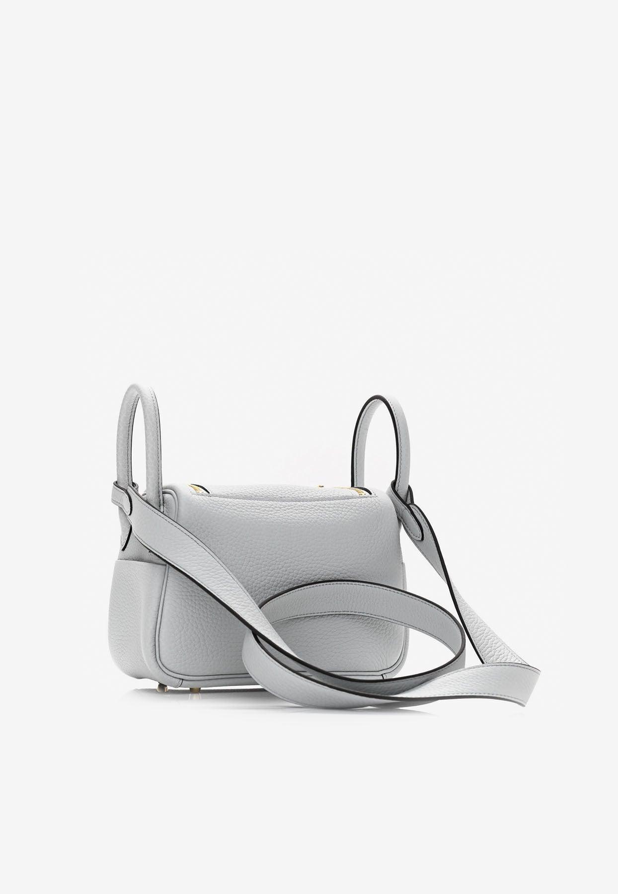 Hermès Mini Lindy 20 In New White Taurillon Clemence With Gold Hardware
