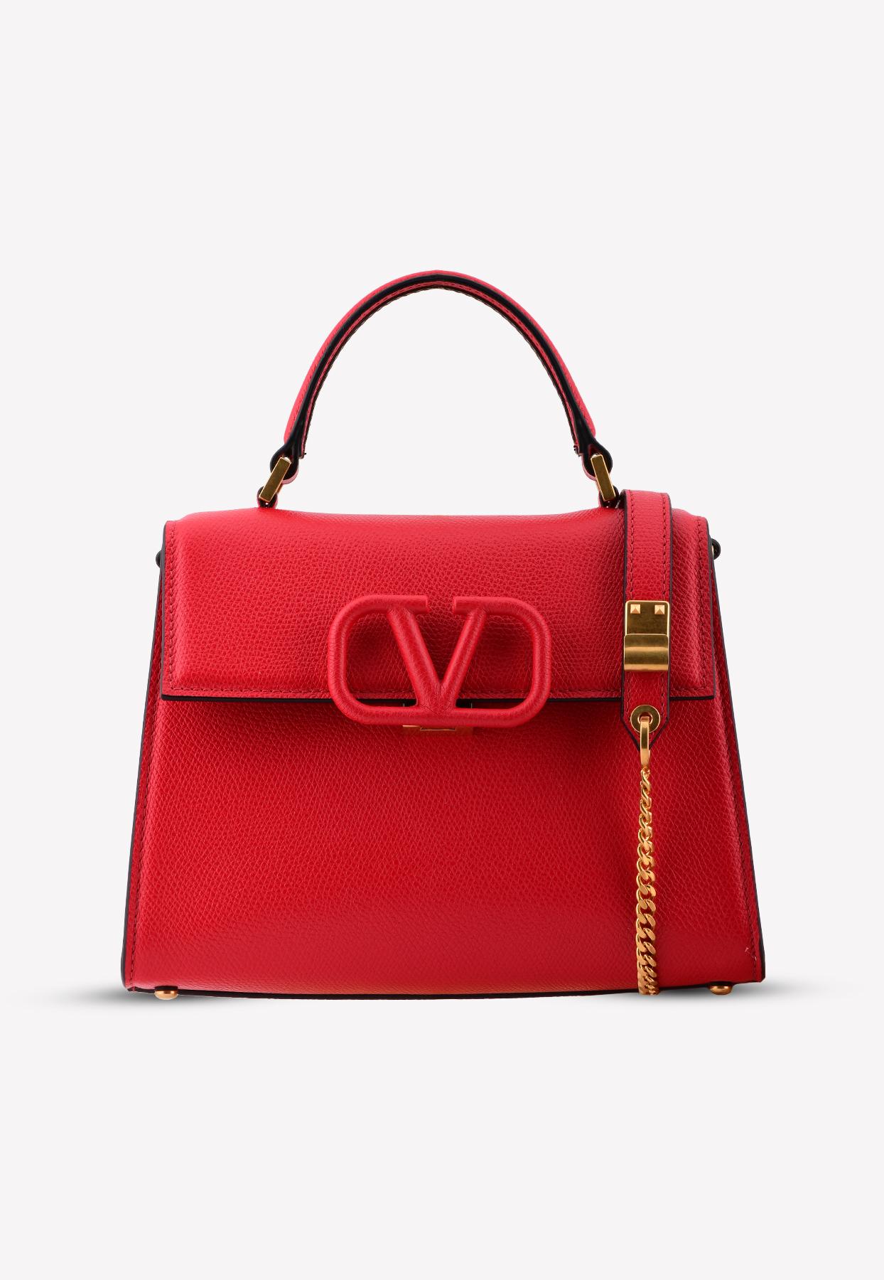 Valentino Leather Vsling Small Top Handle Bag In Grained Calfskin in ...