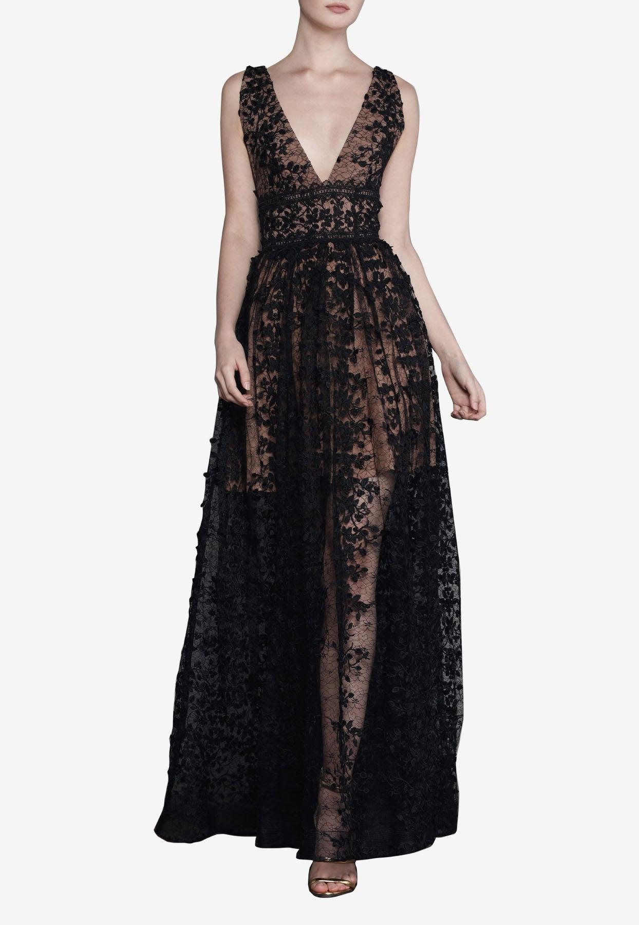 Bronx and Banco Megan Guipure Lace Gown in Black | Lyst