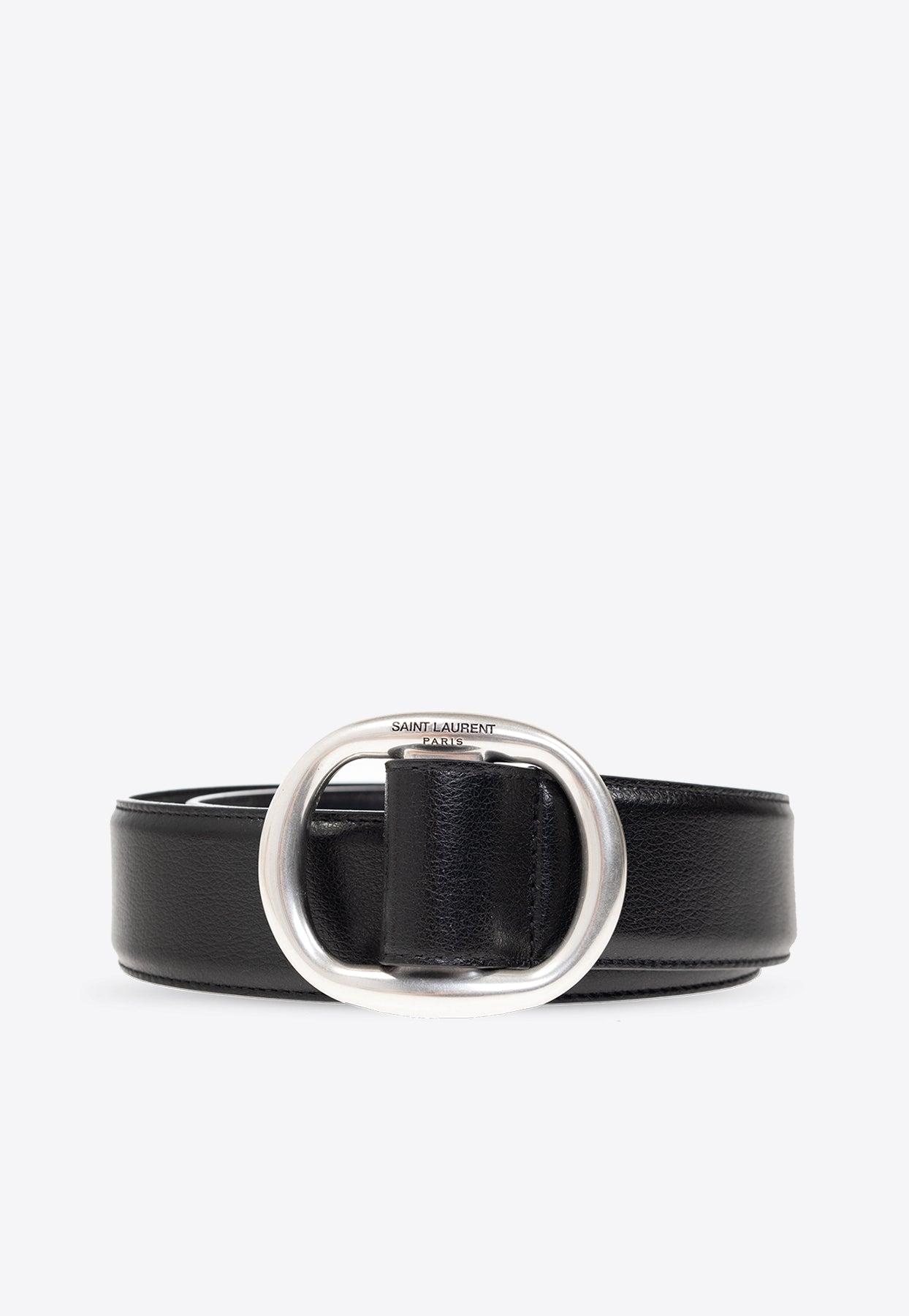 ベルト Saint Laurent OVAL BUCKLE BELT Saint Laurent Oval Buckle Thin Belt in Smooth Leather | Saks