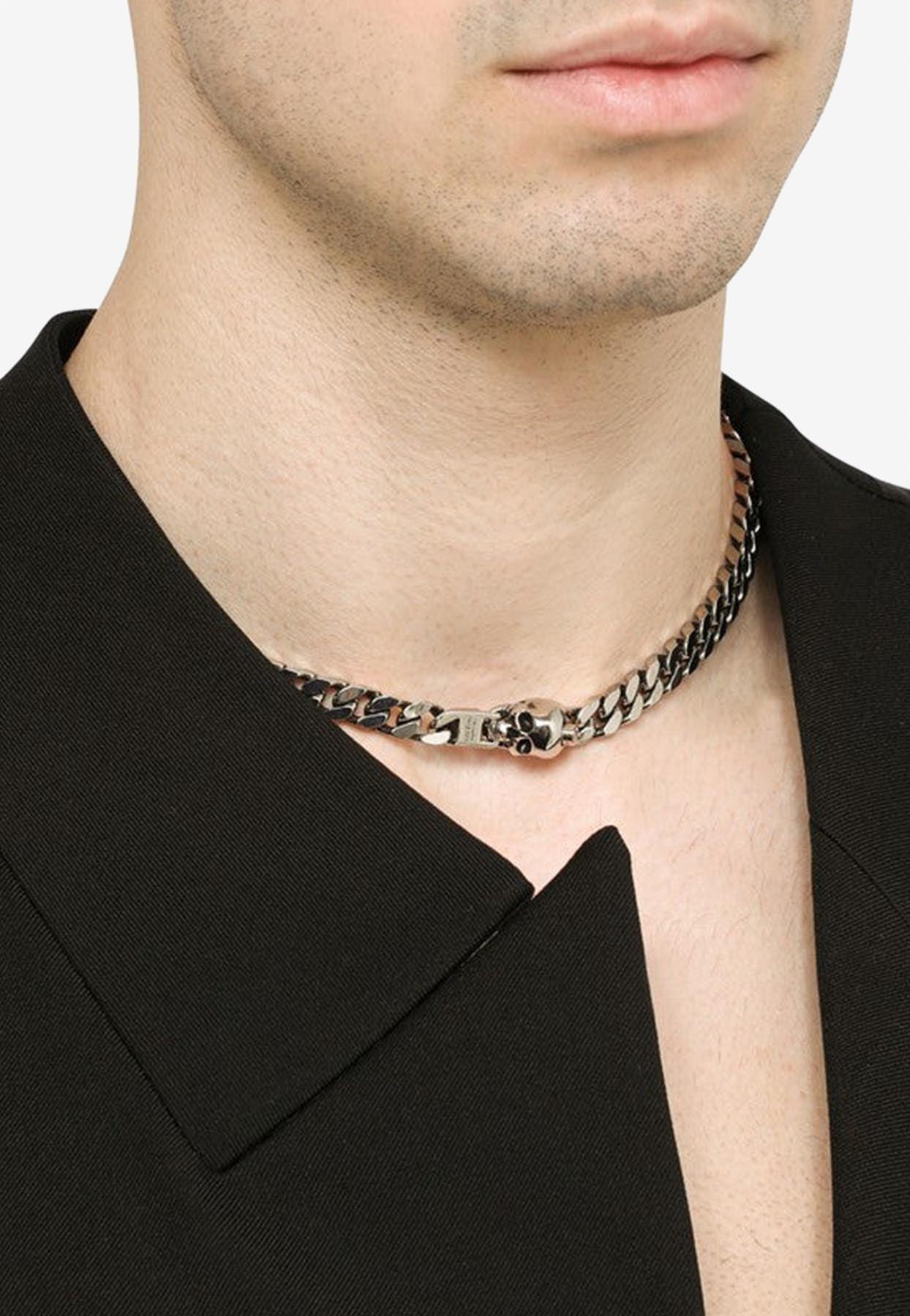 McQueen Skull Chain Necklace in Blue for Men | Lyst McQueen Skull Chain Necklace in Blue for Men | Lyst