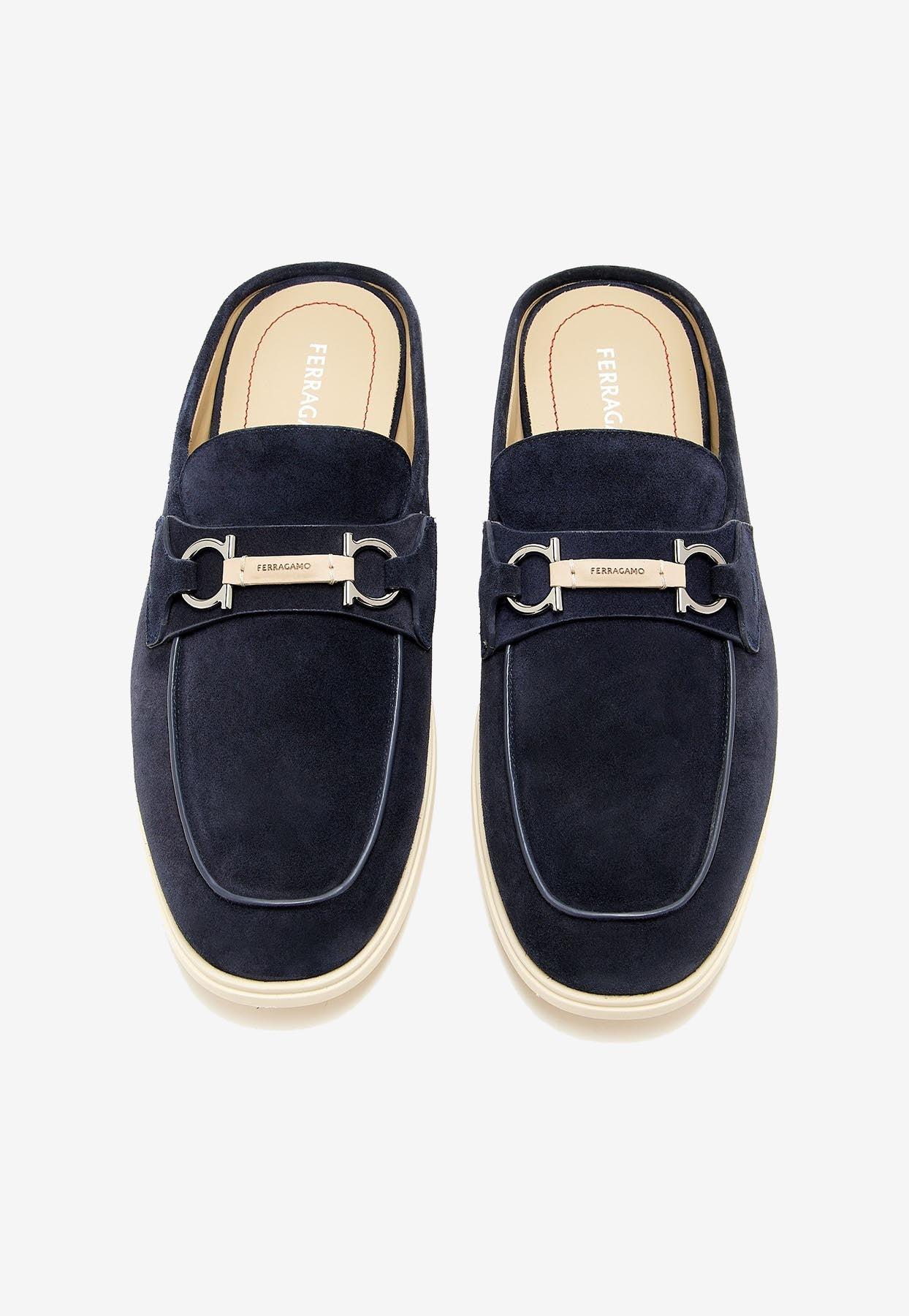 Ferragamo Berto Suede Slippers in Blue for Men | Lyst display picture 3