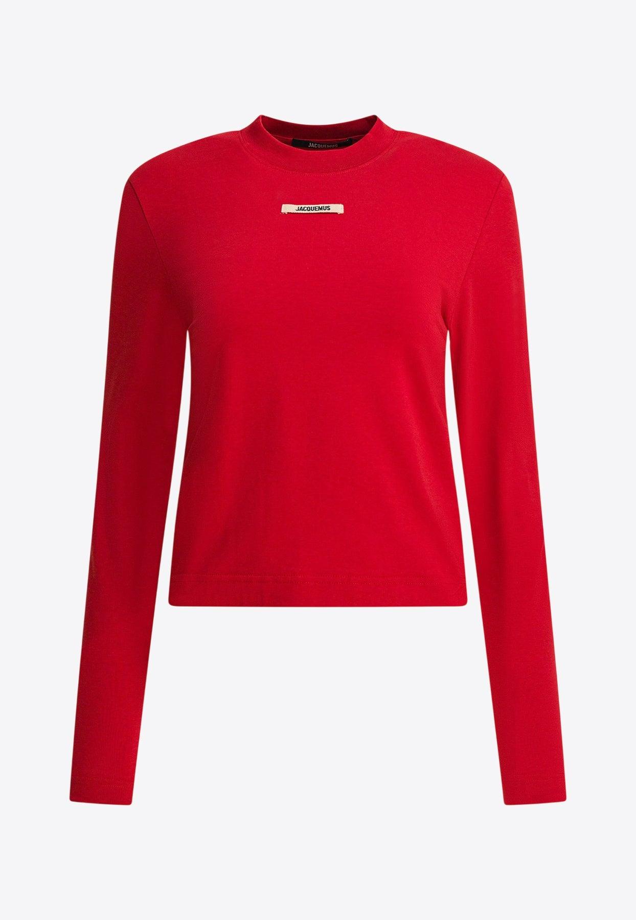 JACQUEMUS◆長袖Tシャツ/XXS/コットン/RED/無地/24JS155-2031 Jacquemus long sleeve T t-shirt XXS cotton red plain 24JS155
