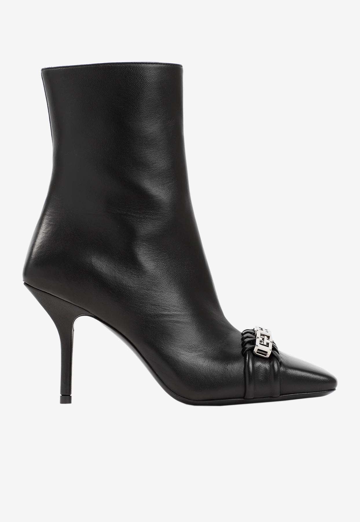 Givenchy 90 G Woven Ankle Boots In Leather in Black | Lyst