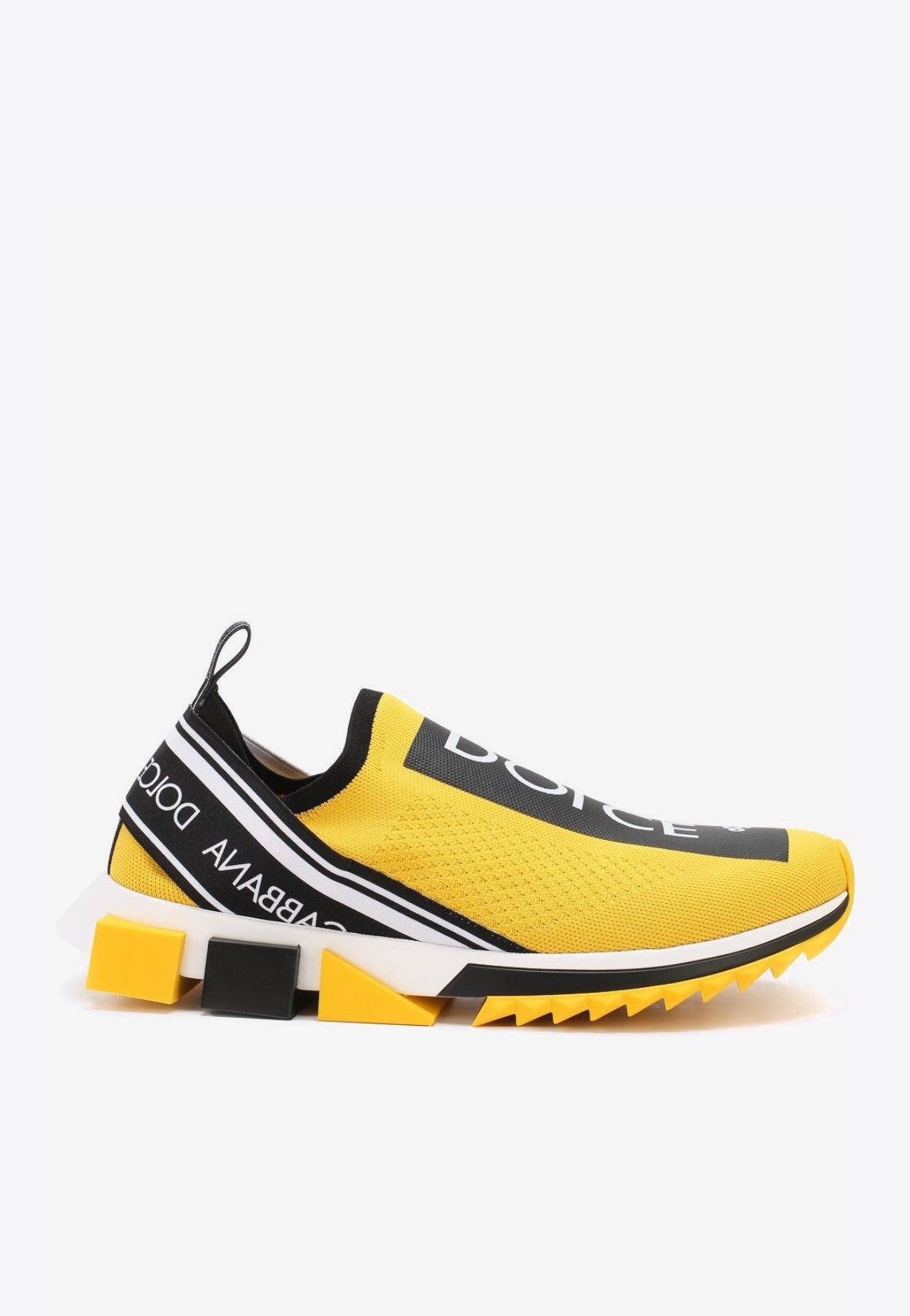 Dolce Gabbana Sorrento Stretch mesh Sneakers With Logo Tape in Yellow for Men Lyst Canada