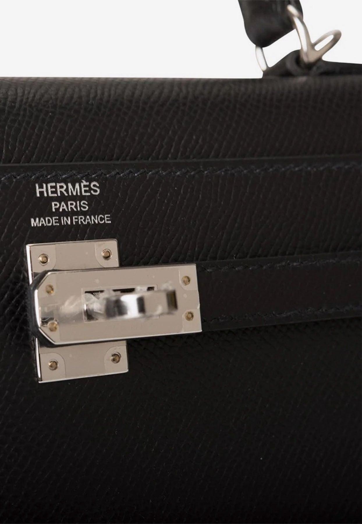 Hermes Kelly Cut Clutch Souffre Epsom Palladium Hardware