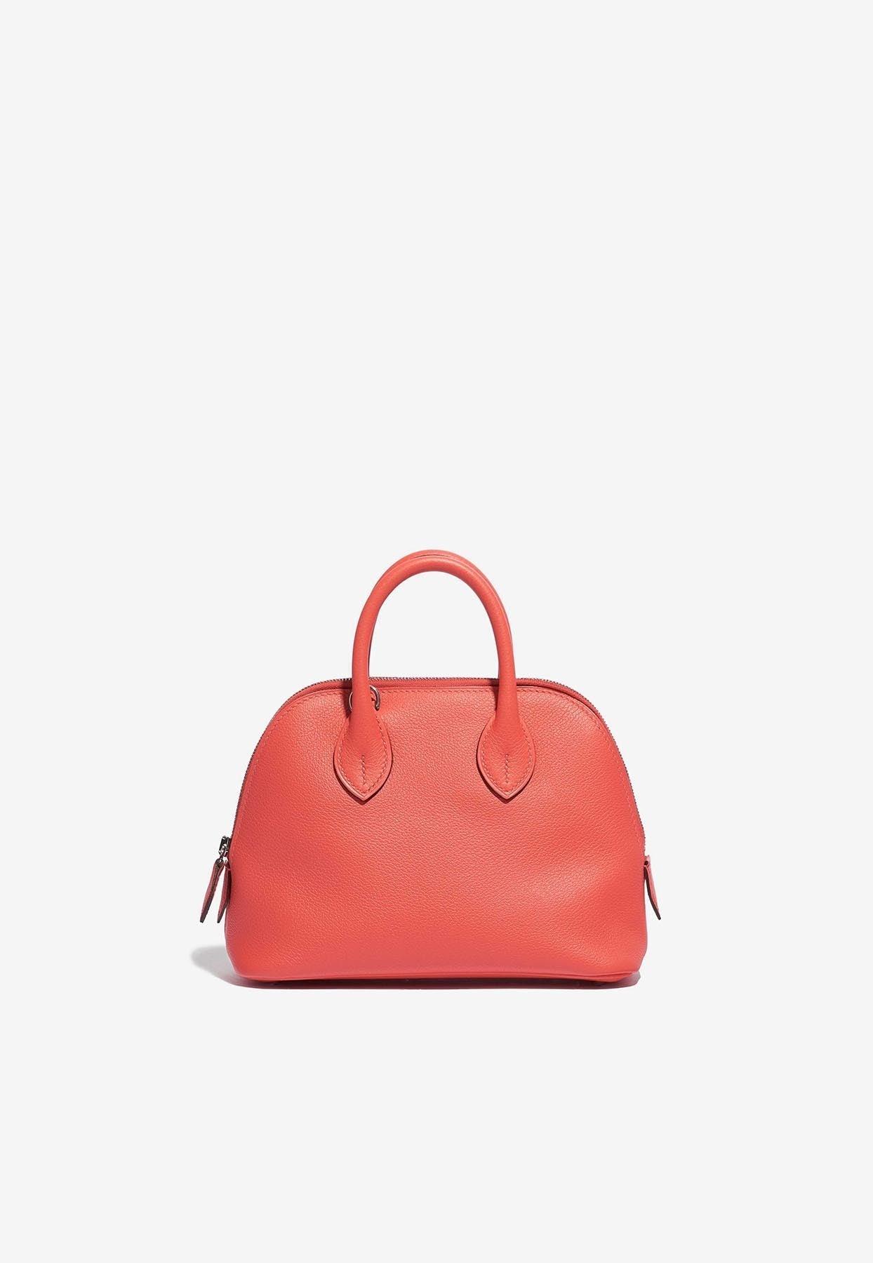 Hermès Mini Bolide 20 In Rose Texas Evercolor With Palladium Hardware in  Red