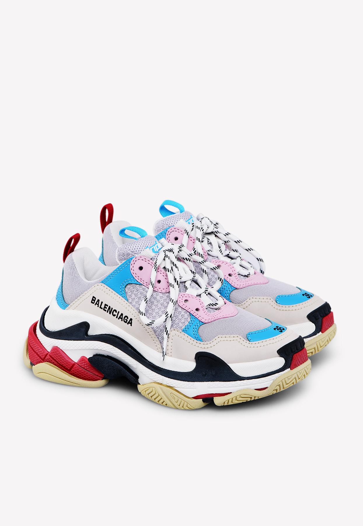 balenciaga white blue pink