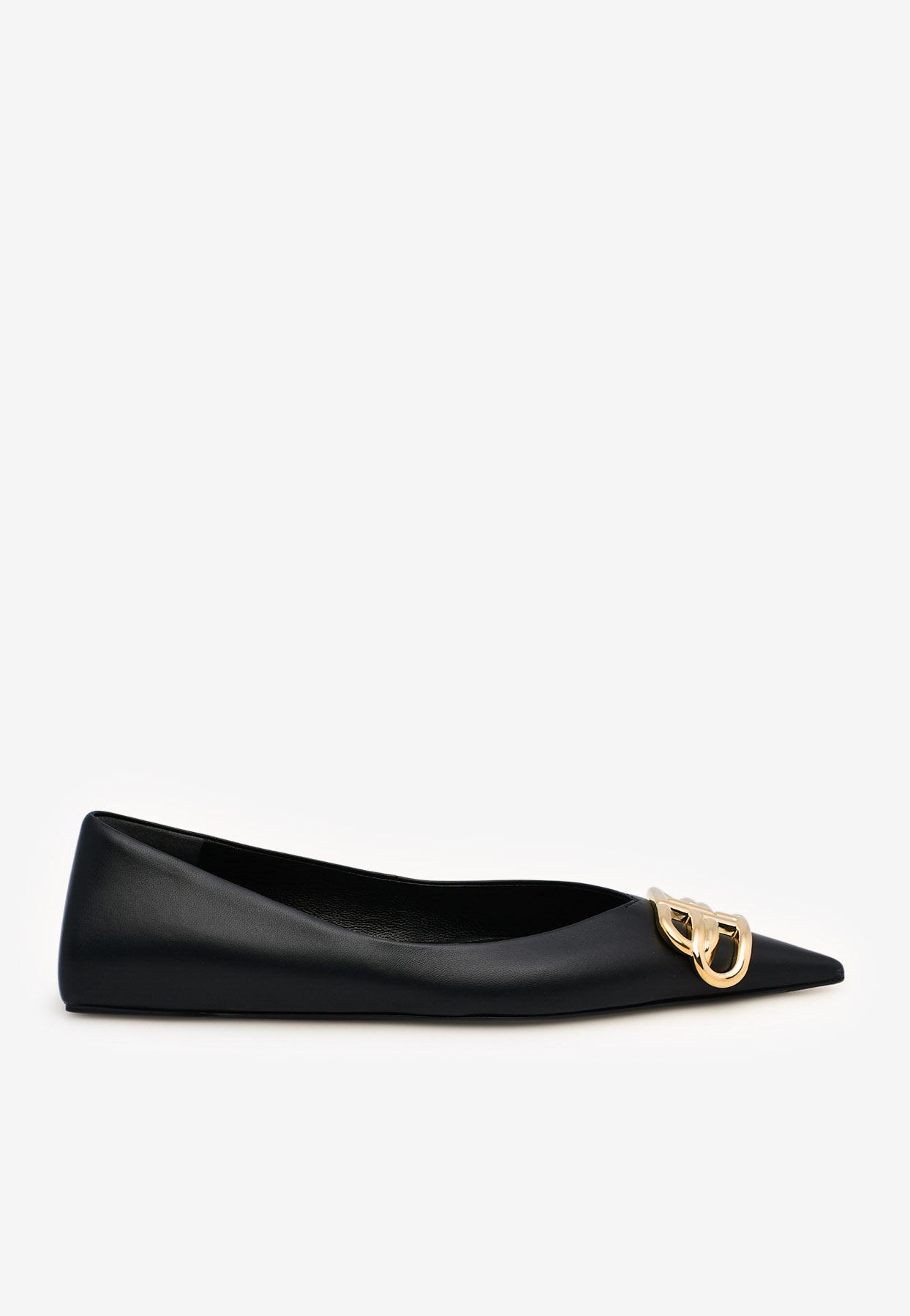 Balenciaga Bb Square Knife Ballet Flats In Lambskin in Black Lyst