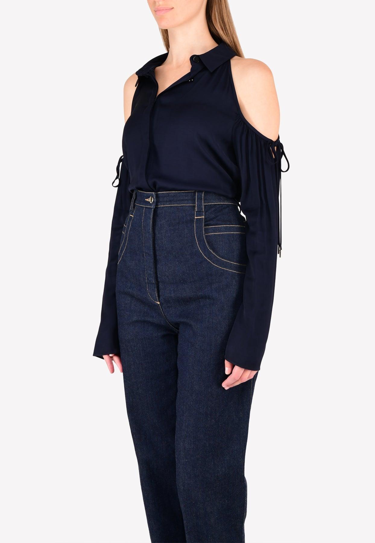 Chemisier CUSHNIE ET OCHS Noir Taille S - Dos Ouvert, Manches Longues Maille - Neuf Avec étiquette