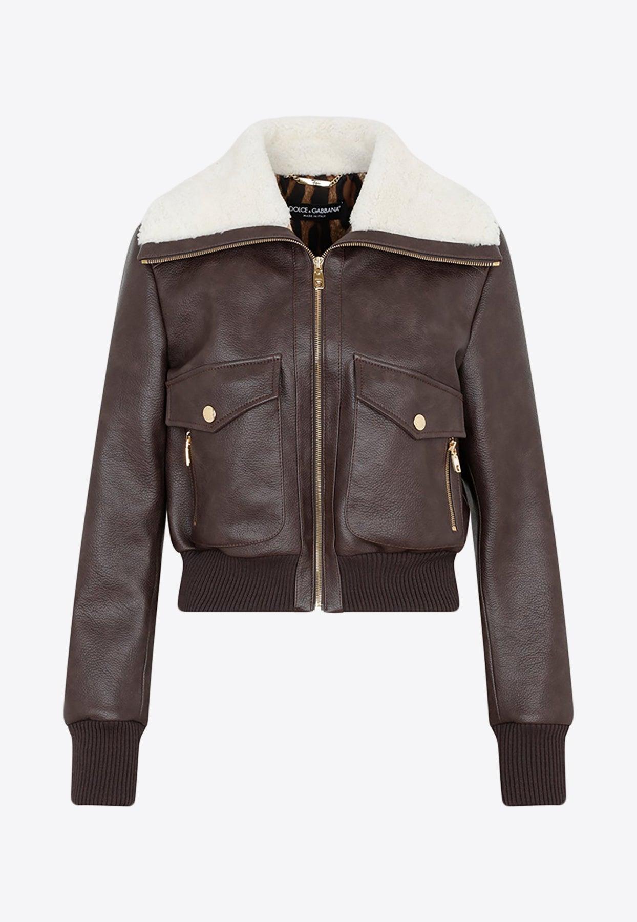 Dolce and gabbana store shearling jacket