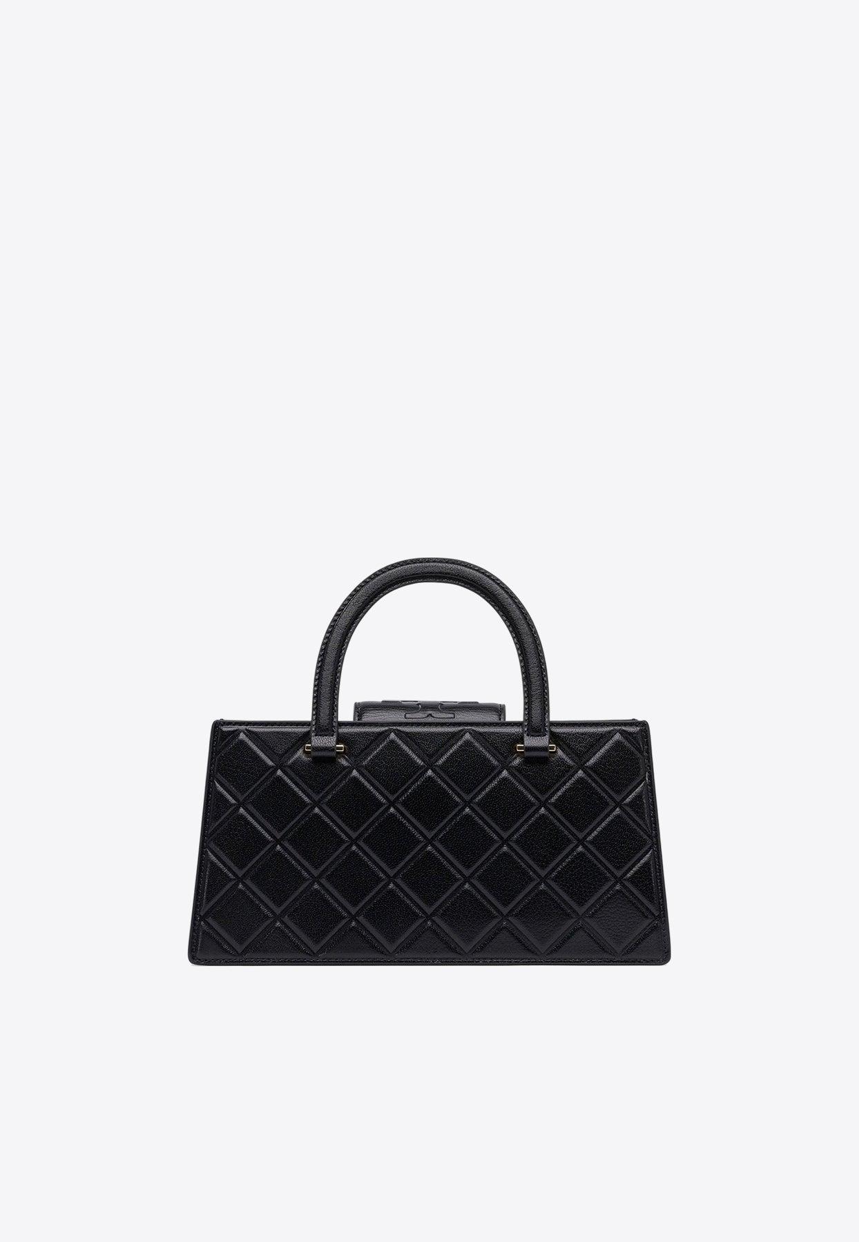 Tory Burch Fleming East-West Top Handle Bag in Black | Lyst