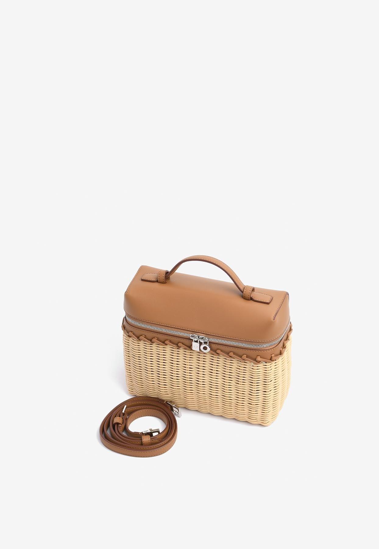Loro Piana Extra Pocket L27 Wicker Pouch In Natural