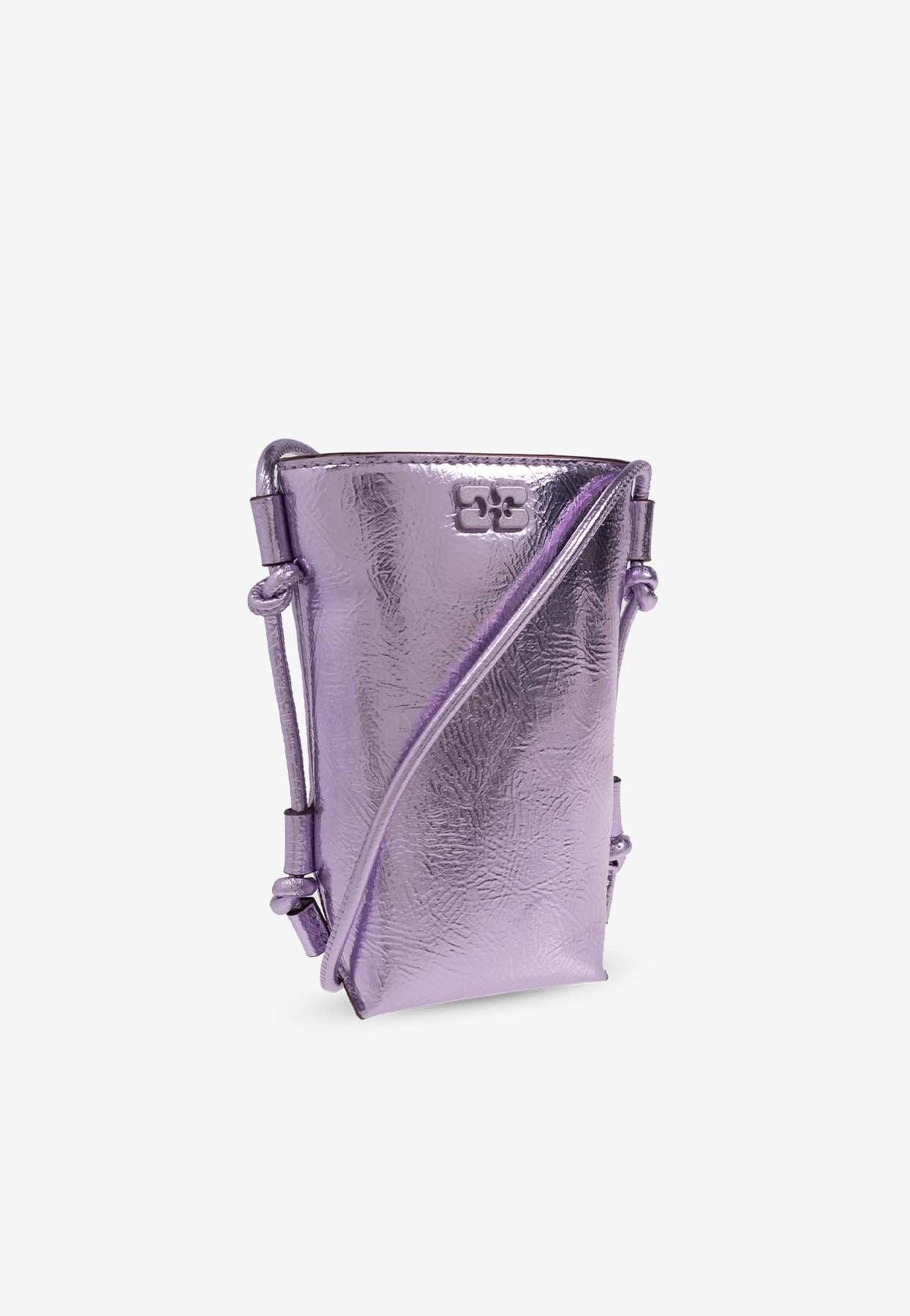 ★Ganni★ Gani Boo llic Crossbody Silver A6142018 A61420 Ganni Bou Metallic Leather Crossbody Bag in Purple | Lyst Canada