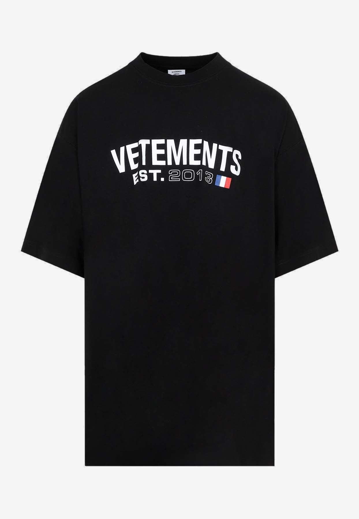 Vetements Logo Print Short-sleeved T-shirt in Black for Men | Lyst