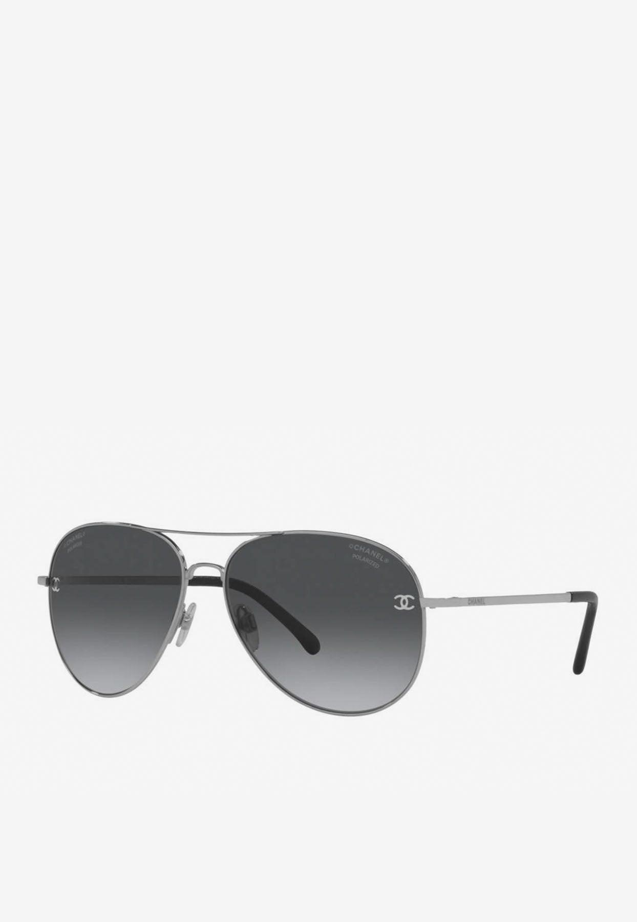 Chanel Aviator Sunglasses Gold Brown Lenses 4189