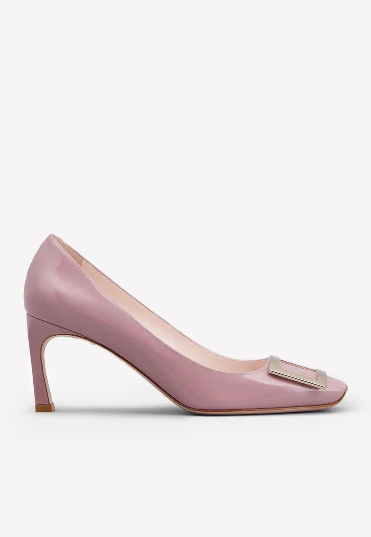 Roger Vivier Trompette 70 Metal Buckle Pumps In Patent Leather in Pink ...