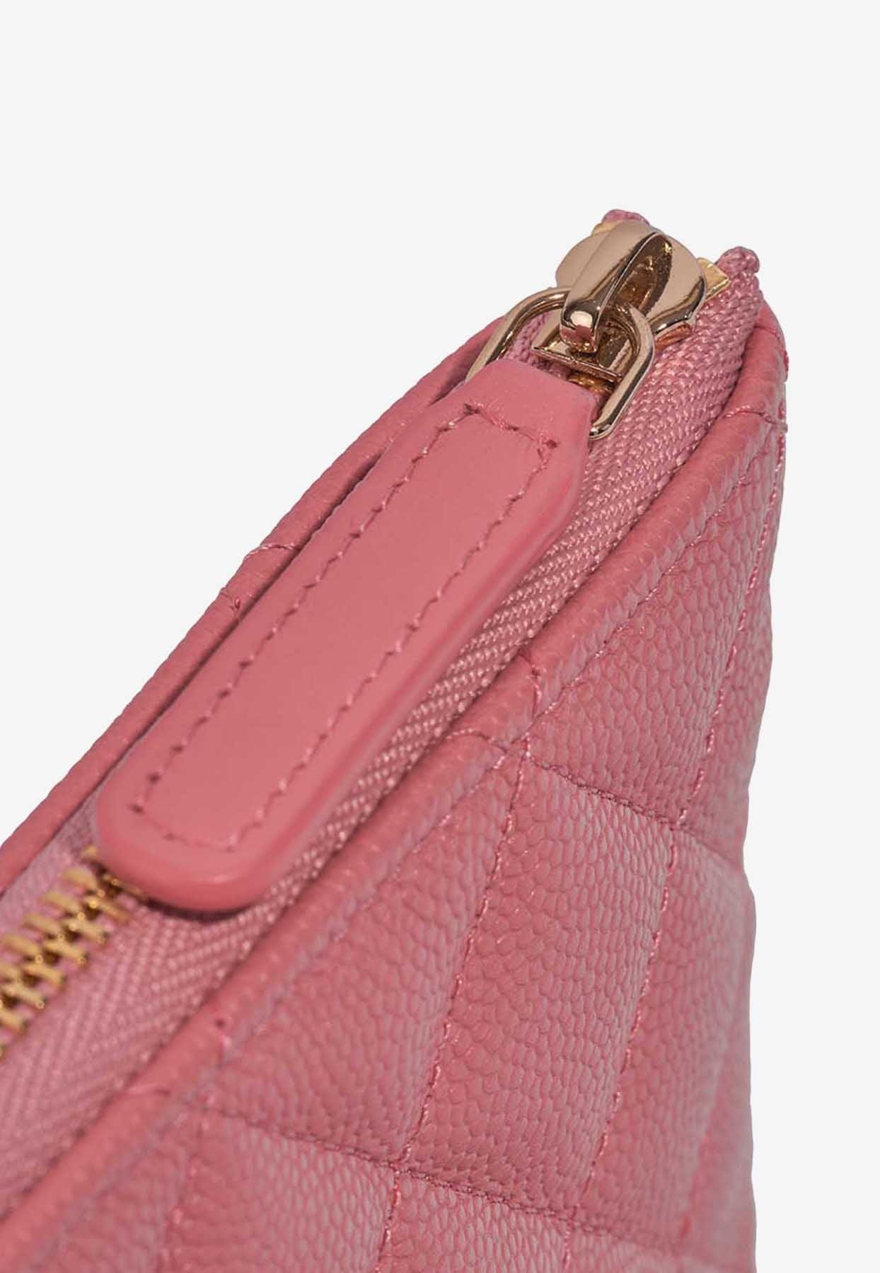 Chanel Timeless Clutch Bag In Rose Caviar Leather With Pale Gold Hardware  in Pink