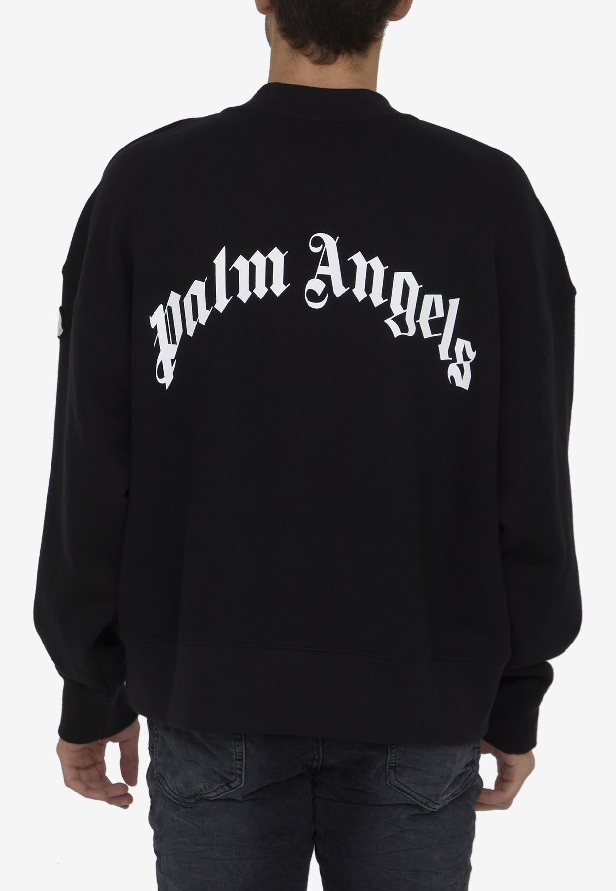 8 MONCLER PALM ANGELS Bear Embroidered Sweatshirt in Black for Men | Lyst