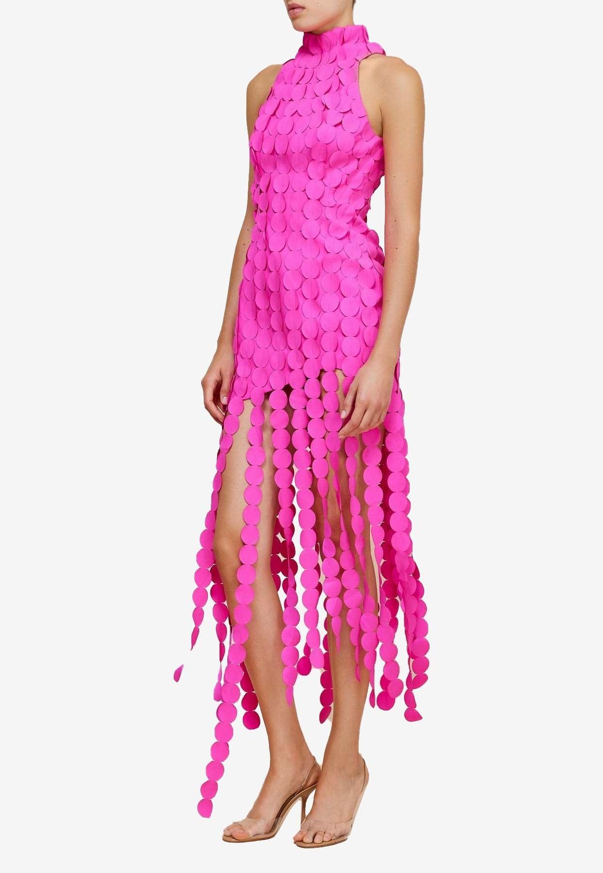 Acler Melrose Sleeveless Midi Dress in Pink | Lyst