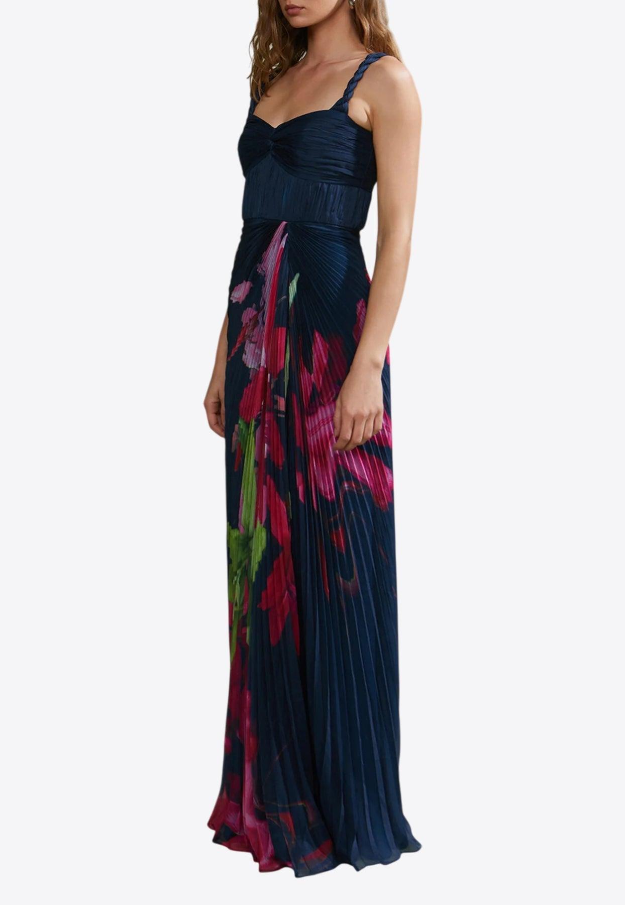 open lace back dress Dannie Pleated Midi Dress
