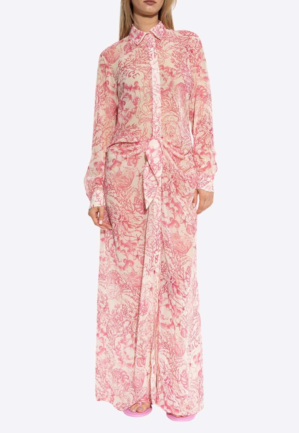 ワンピース VERSACE LONG DRESS WITH RING NECKLINE Versace Long Dress With Ring Neckline