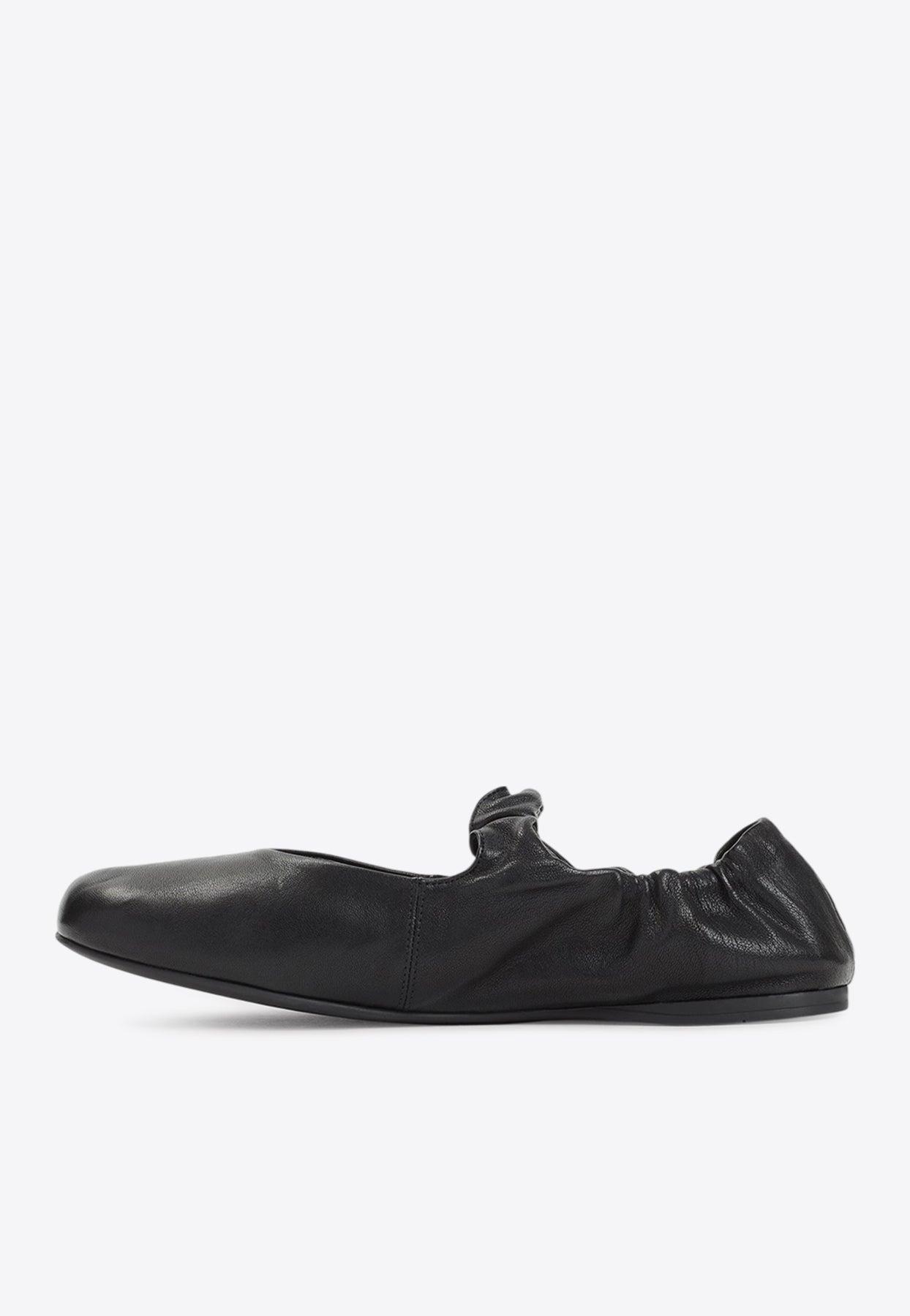 バレエシューズ MIU MIU MIU MIU LEATHER BALLETS Miu Miu leather ballerina shoes | Eraldo.com FR