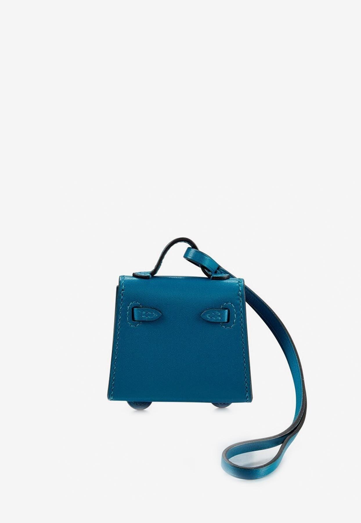 Hermès Kelly Quelle Idole Bag Charm In Bleu Izmir, Jaune Bourgeon, Bleu  Brume, And Vert Bosphore Tadelakt And Chèvre Mysore in Blue | Lyst