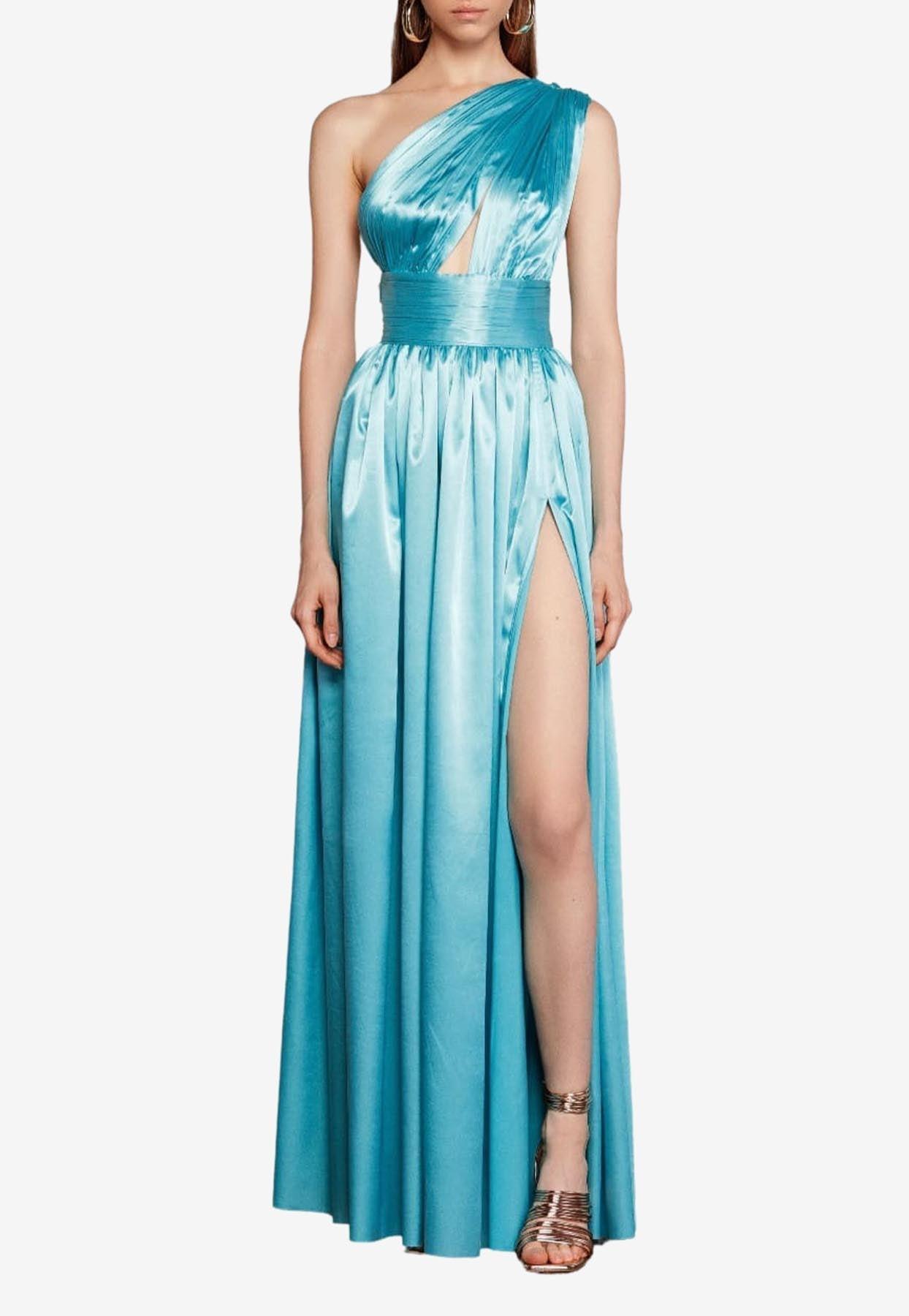 Bronx and Banco Aphrodite One-shoulder Maxi Dress in Blue | Lyst