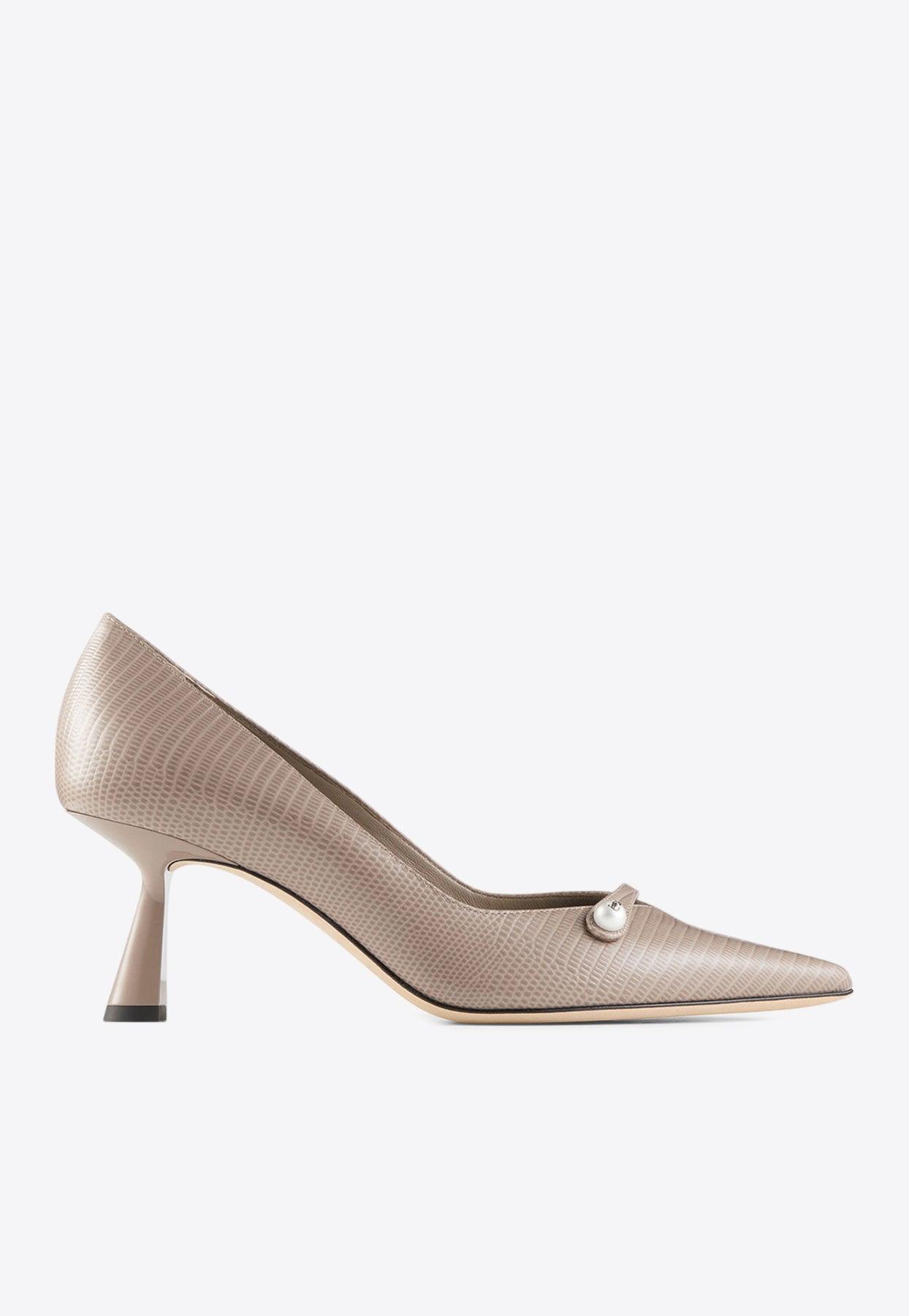 Jimmy Choo Rosalia 65 Lizard Print Leather Pumps in White | Lyst