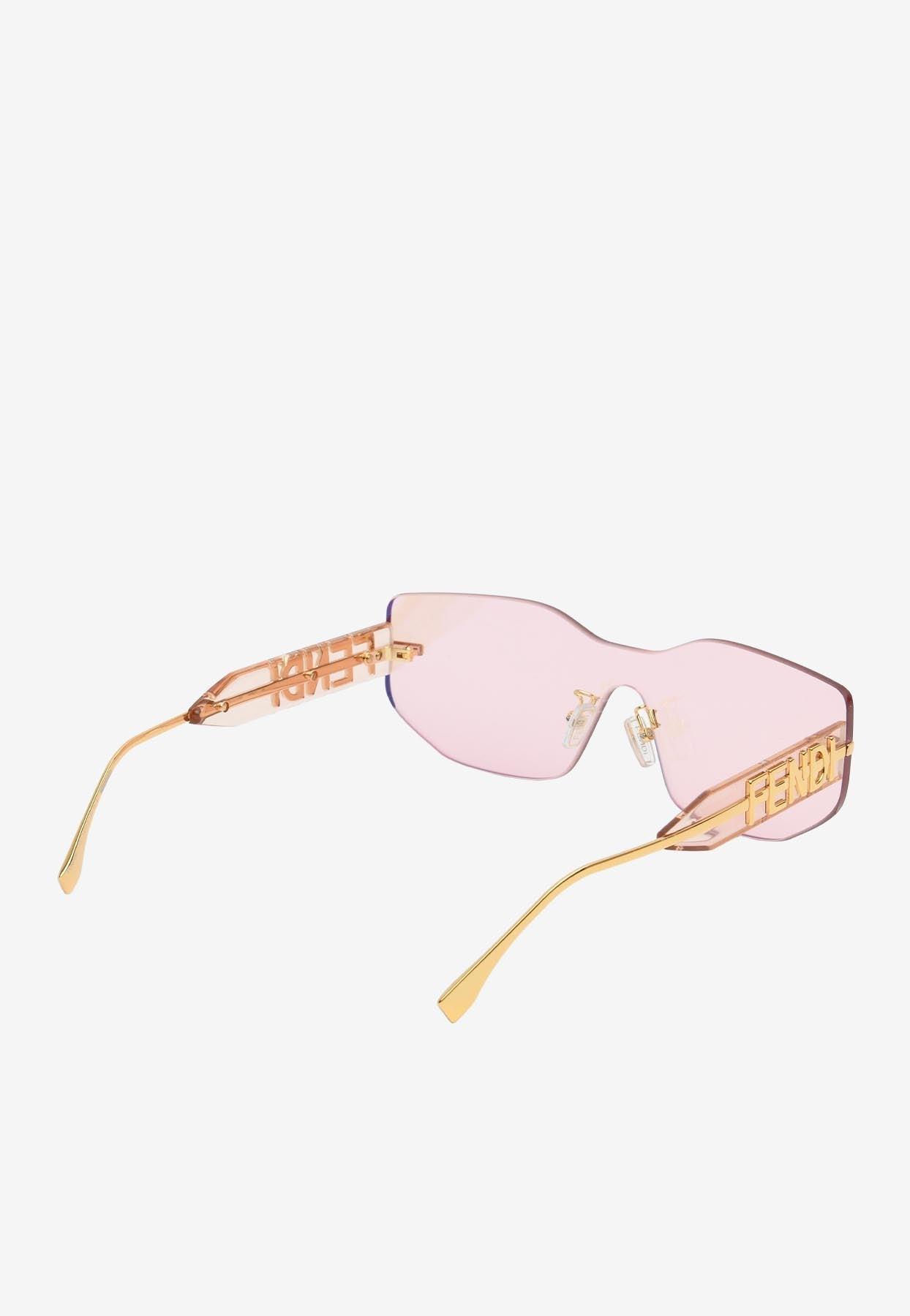 Fendi Gradient Purple Pink Orange Logo Shield Sunglasses Fendi SL 7666 56 M89 – Vintage Frames Company main image 3