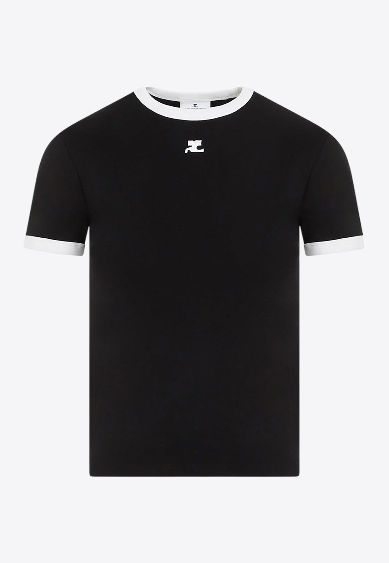 Tシャツ・カットソー Courreges LOGO REEDITION KNIT T-SHIRT Logo cotton jersey T-shirt in white - Courreges | Mytheresa