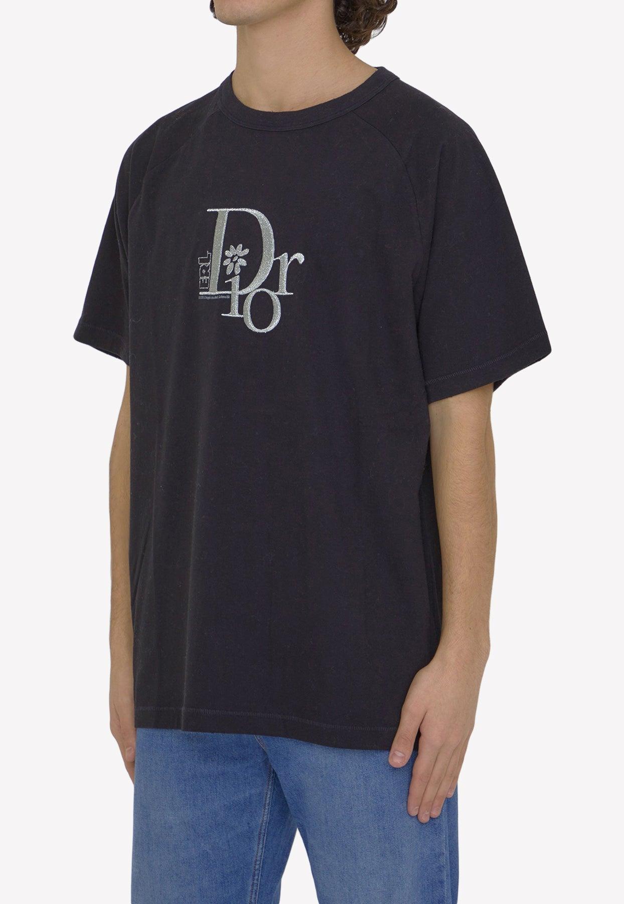 Dior X Erl Heathered Logo T-shirt in Black for Men | Lyst