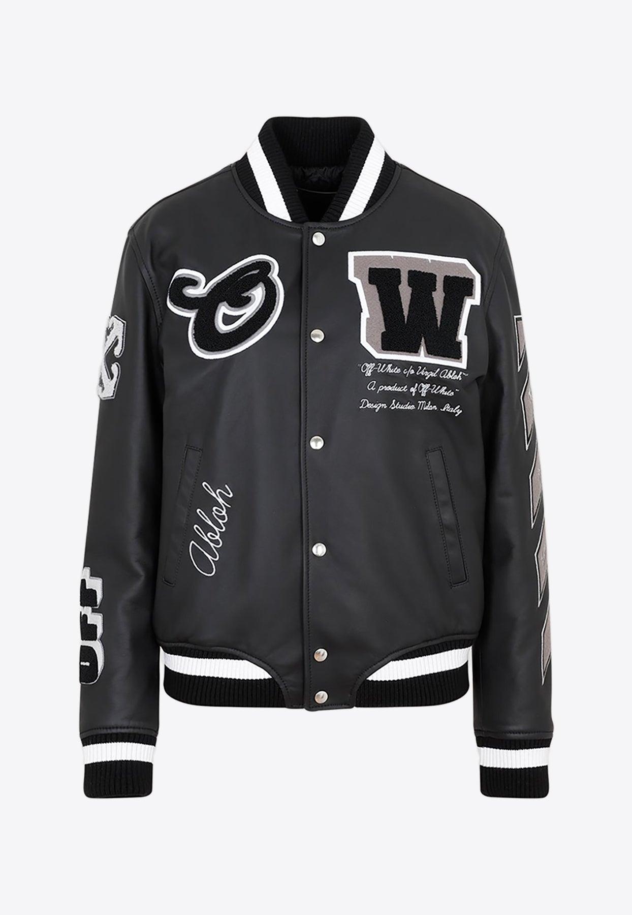 Off-White, Jackets & Coats, Offwhite Leather Varsity Jacket