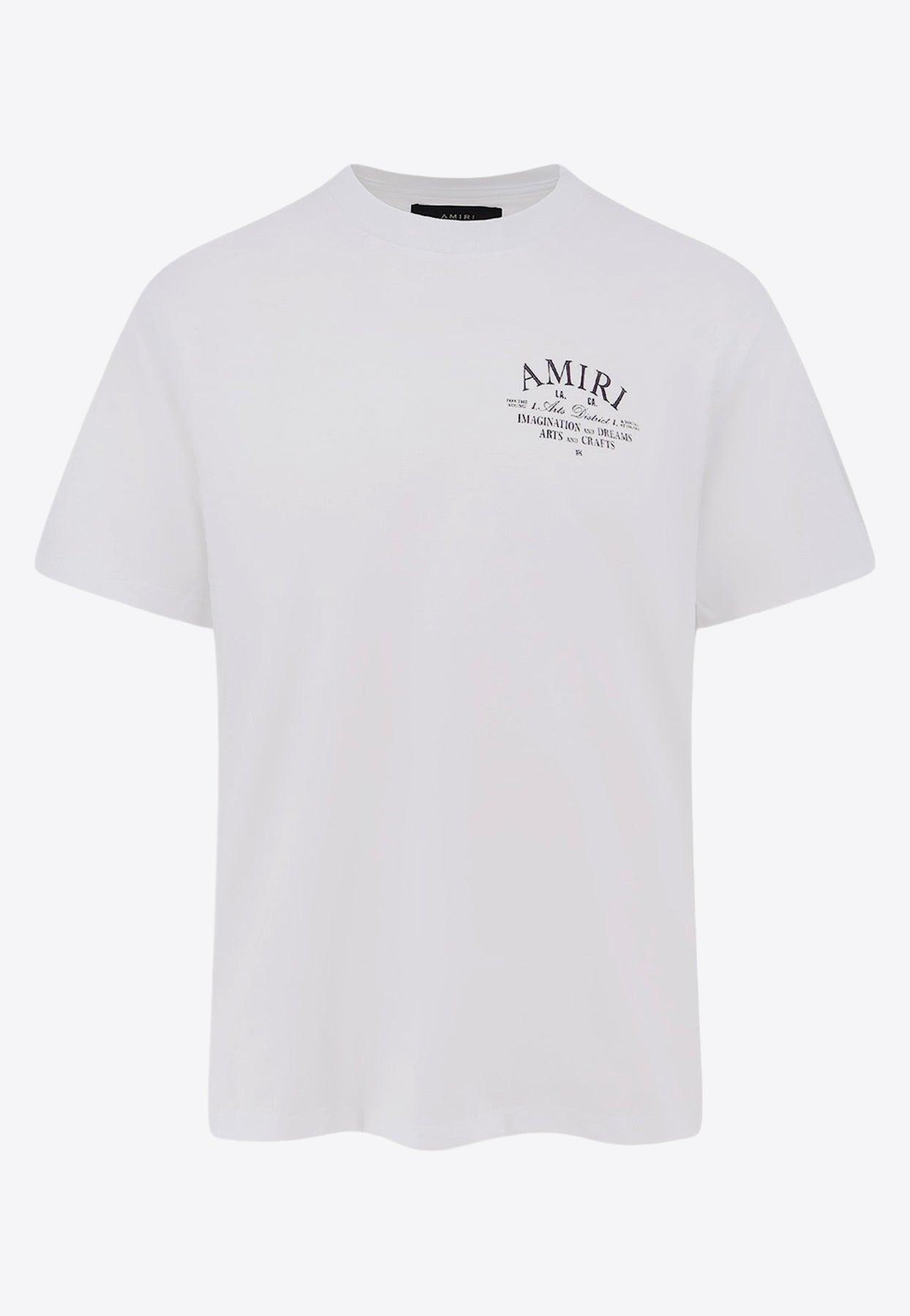 Amiri Arts District Printed Logo T-Shirt in White for Men Amiri Arts District Printed Logo T-Shirt in White for Men