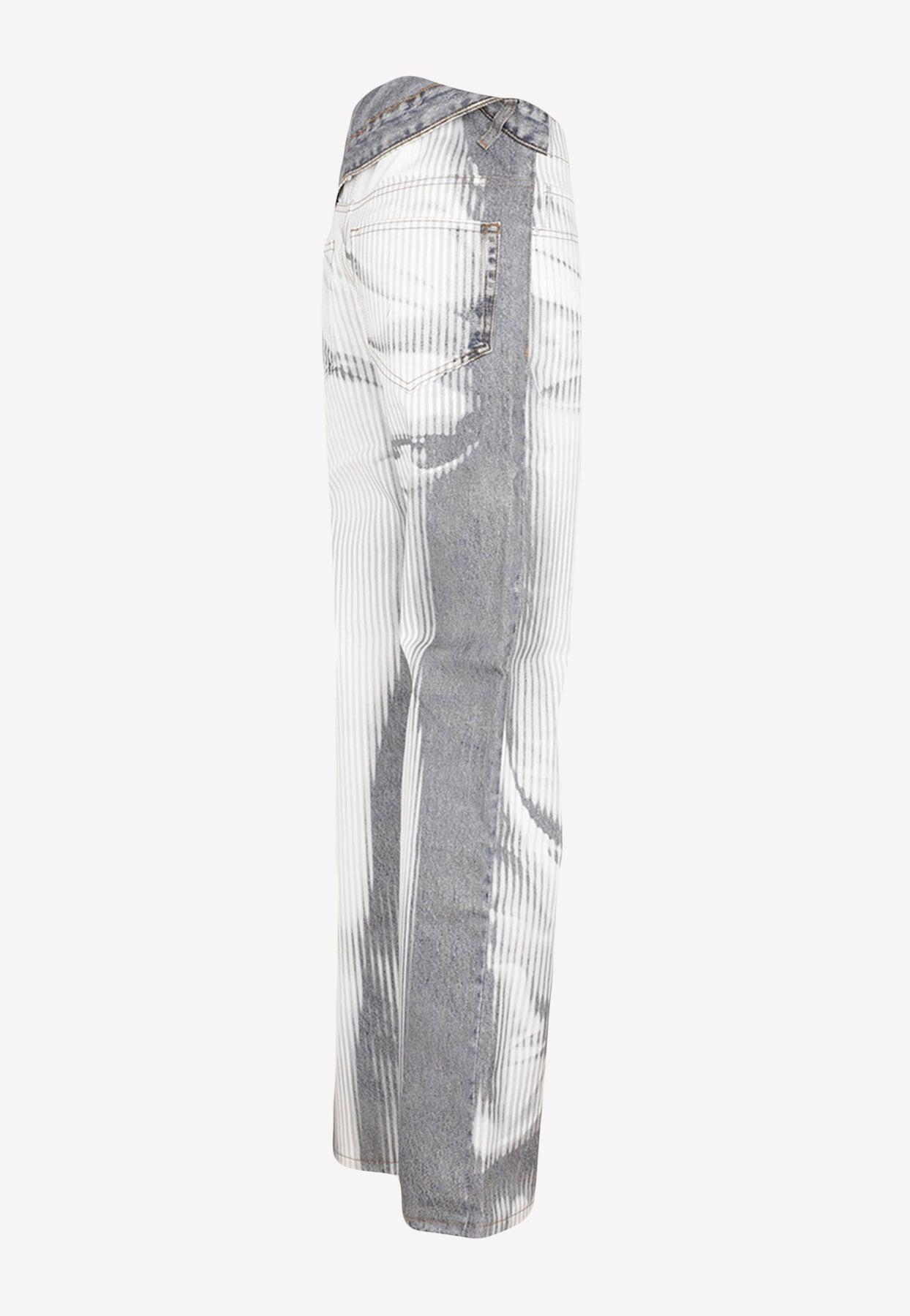 Y. Project X Jean Paul Gaultier Body Morph Asymmetric Jeans in 