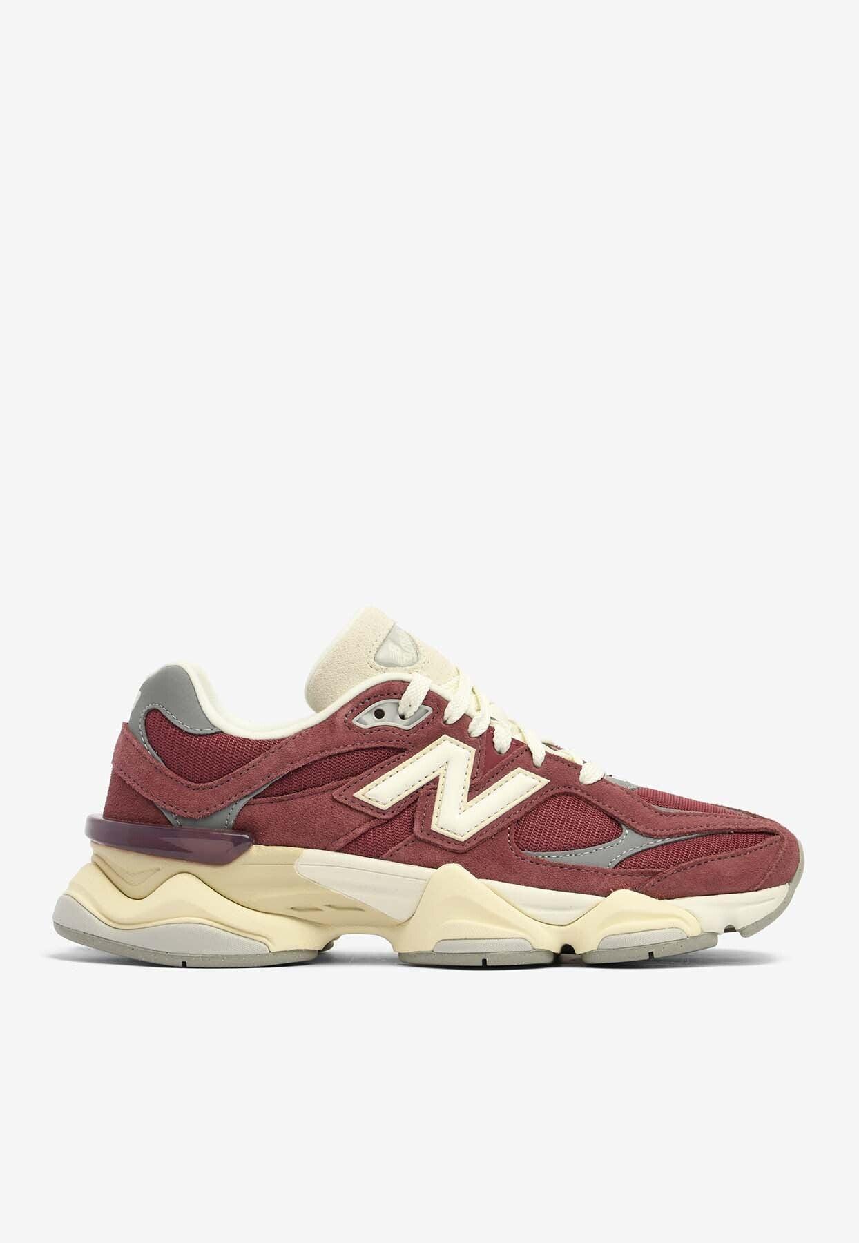 New Balance 9060 Low-top Sneakers In Washed Burgundy in Red | Lyst