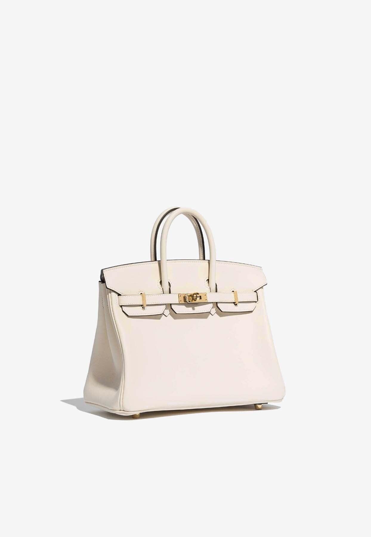 Hermès Birkin 25 Top Handle Bag In Nata Swift With Gold Hardware in White |  Lyst