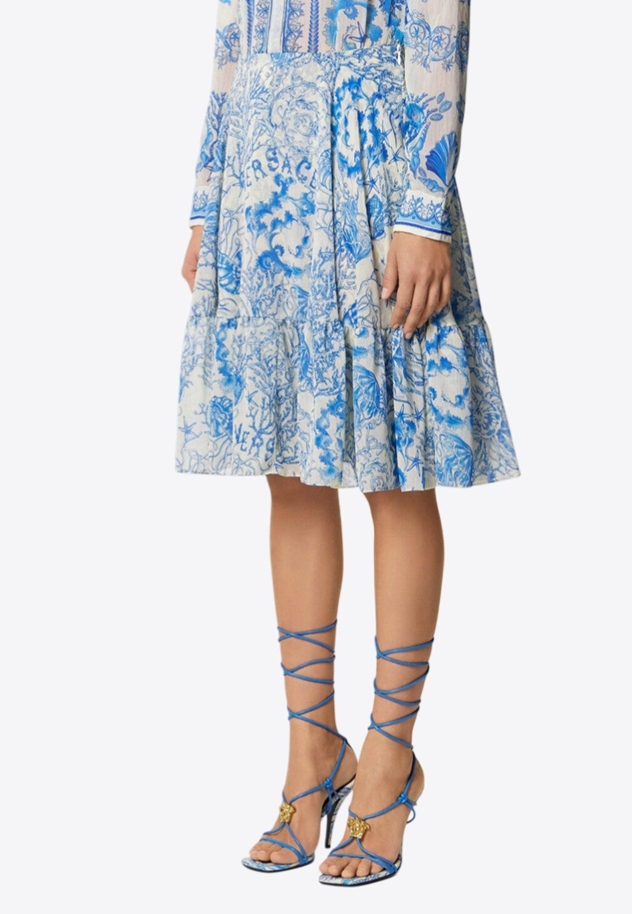 ワンピース VERSACE Women Mid Skirts 10141271A00572 1W470 White VERSACE Women Mid Skirts 10141271A00572 1W470 White