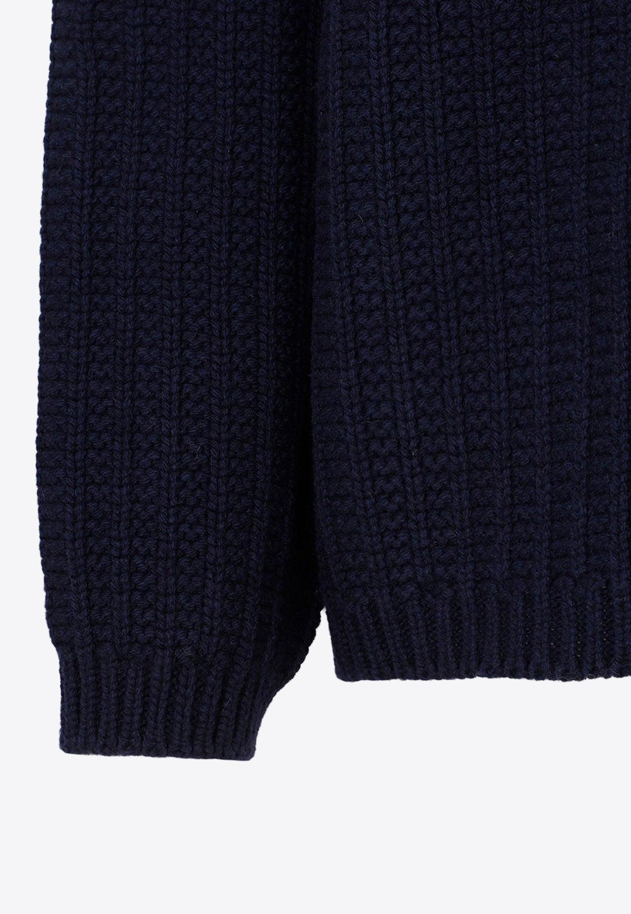 Maison Margiela Zip-up Wool Cardigan in Blue for Men | Lyst