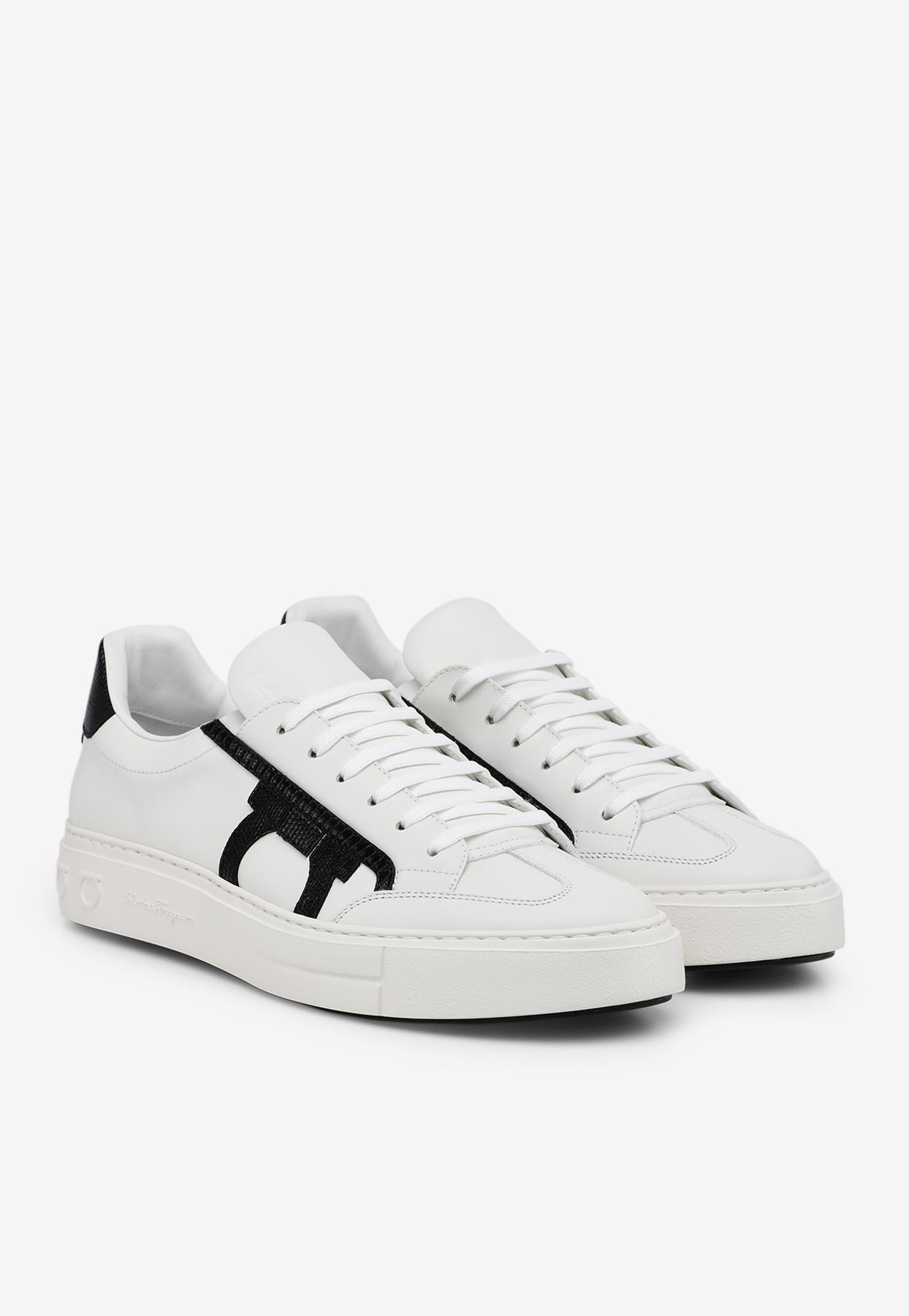 Ferragamo Leather Low Top Sneakers in White for Men - Save 36% - Lyst