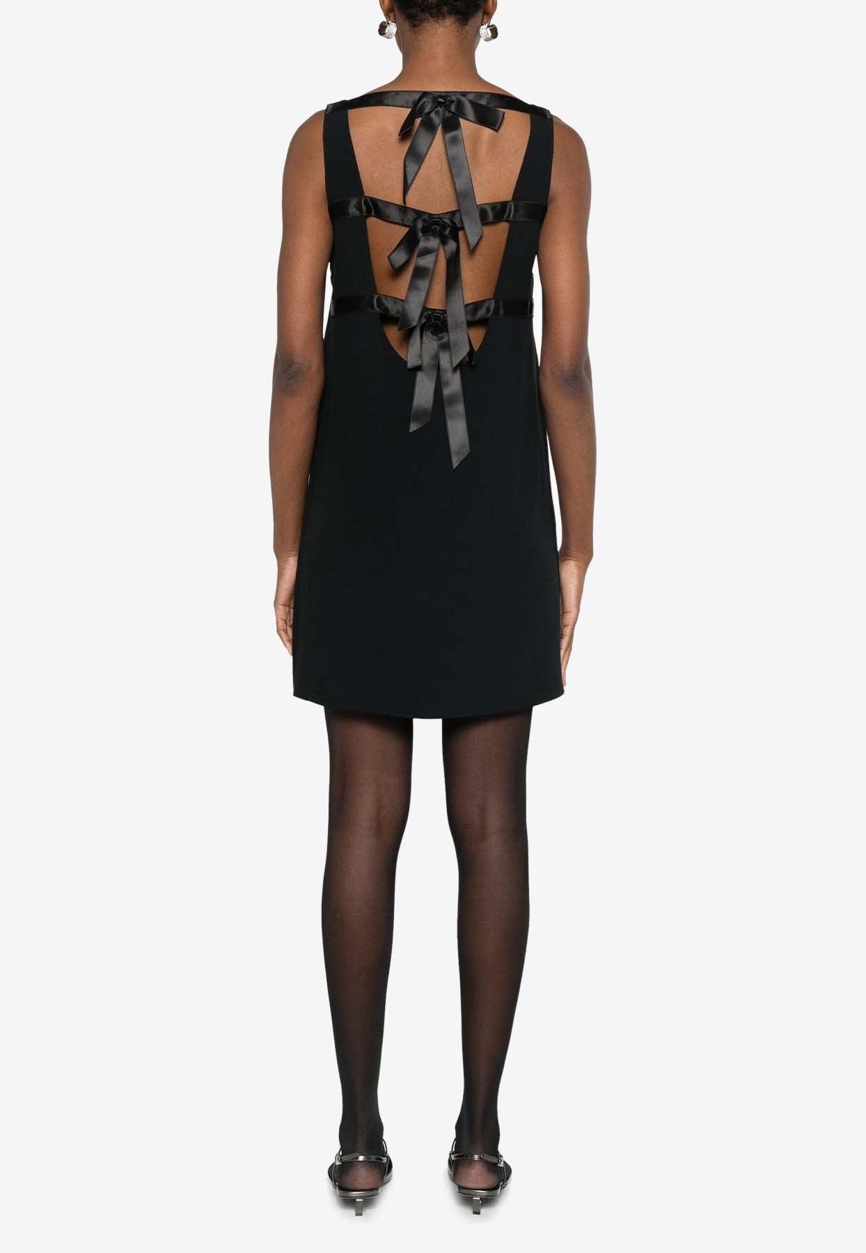 ワンピースその他 Prada Black velvet mini dress with bows Prada Mini Dress With Crystal Bows | Pickle