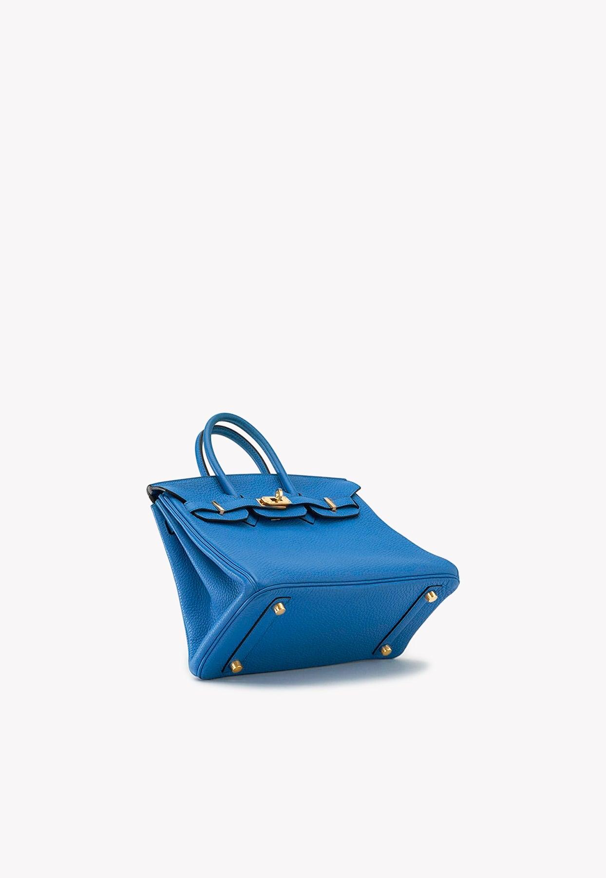 Hermes Birkin 25cm Blue Zanzibar Togo with Gold Hardware Handbag (LEZXZ) 144020004591 DO/DE