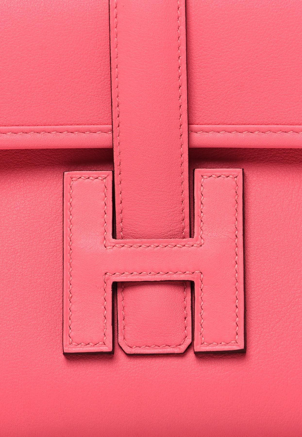 Brand new Hermes Jige Elan Clutch 29 - Rose Pourpre Pink Swift