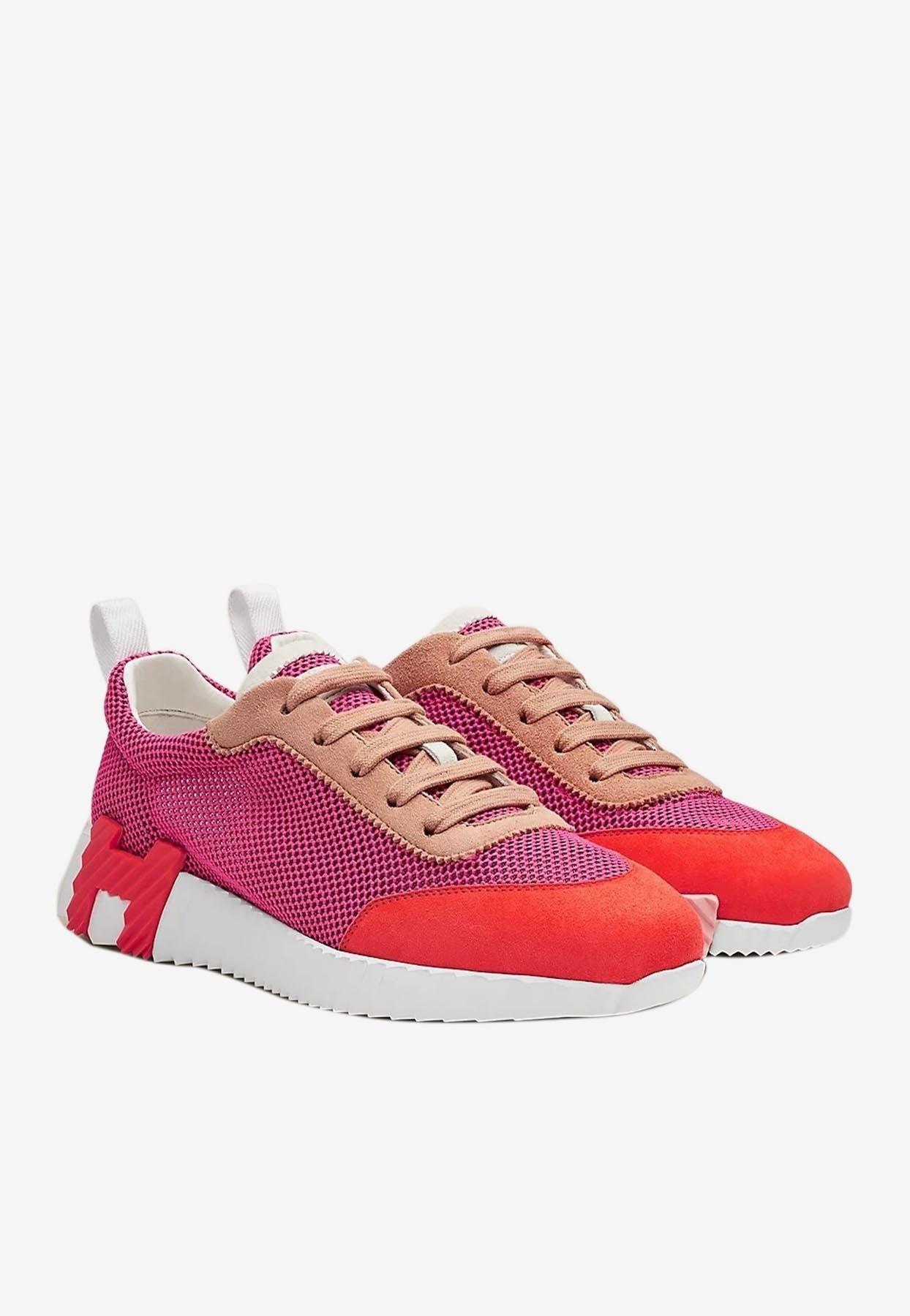 Hermès Bouncing Low-top Pink And Orange Sneakers in Red