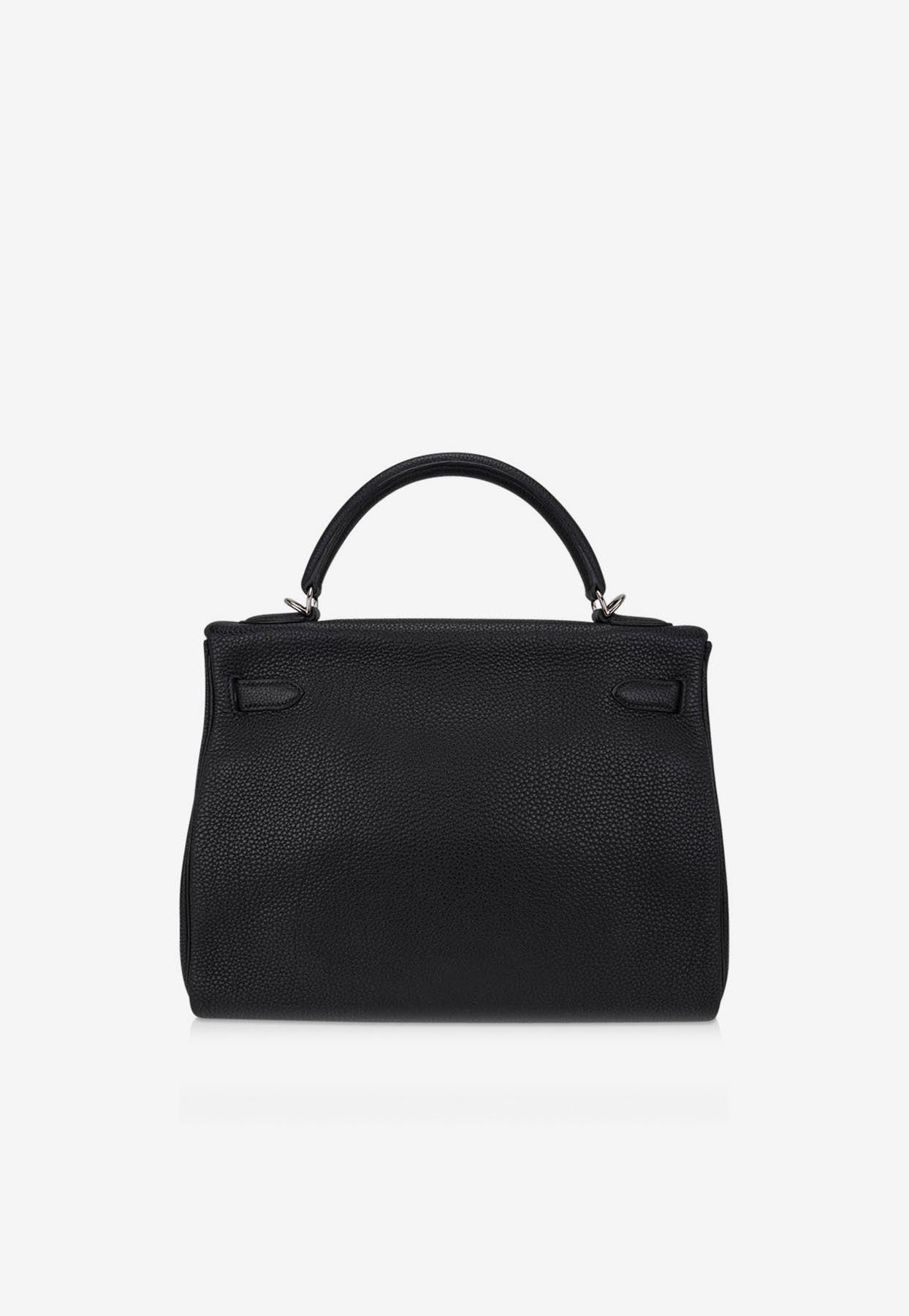 Hermès Kelly 32 Retourne In Black Togo Leather With Palladium