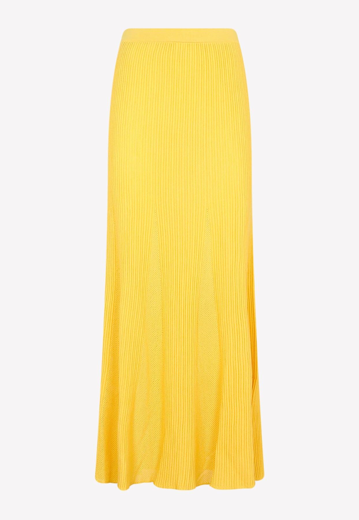 Gabriela Hearst Eula Pleated Midi Skirt in Yellow | Lyst