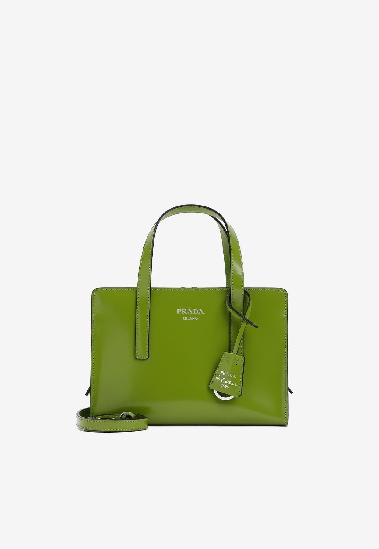 Prada Re-edition 1995 Tote Bag In Leather in Green | Lyst